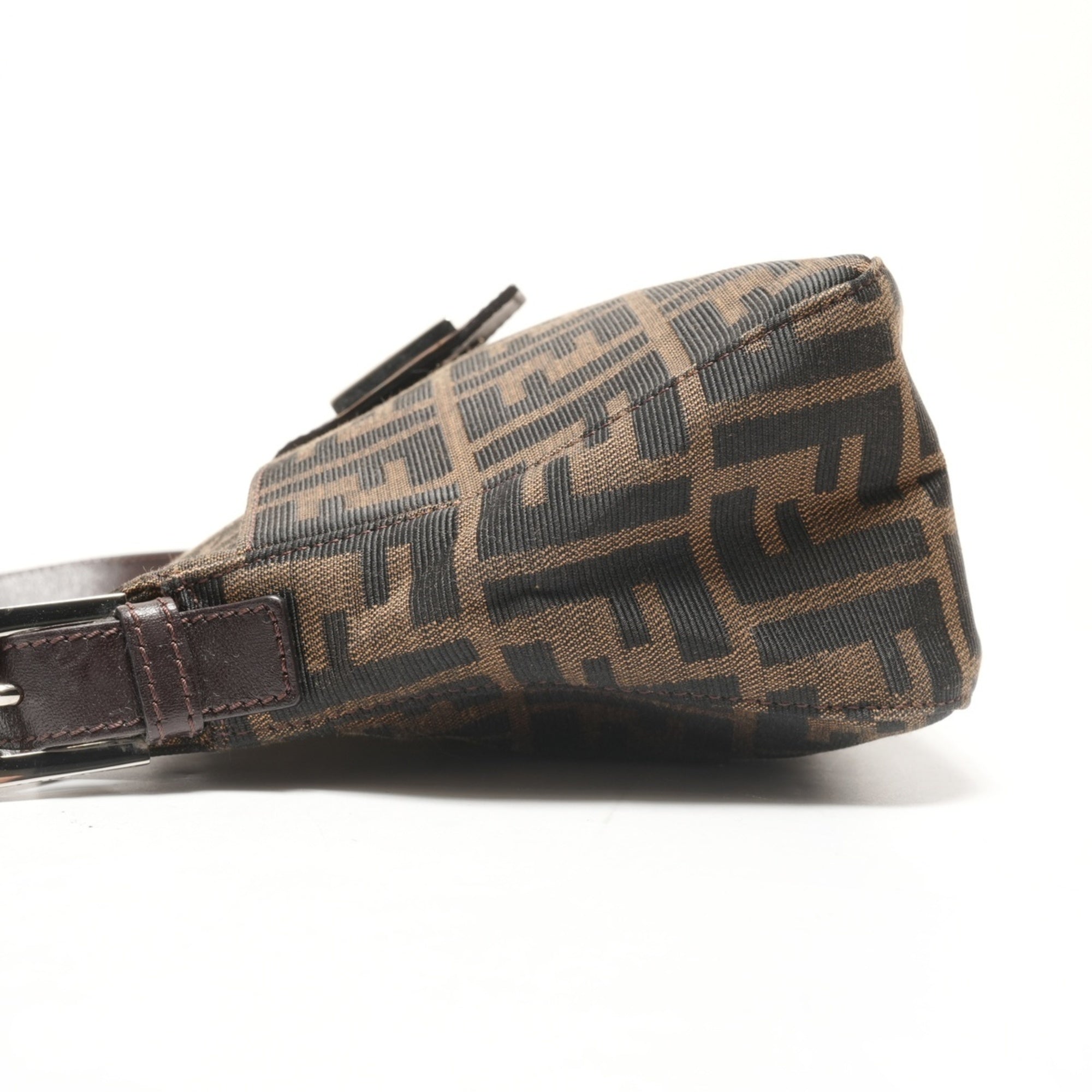 Fendi Zucca Brown Canvas Shoulder Bag (Pre-Owned)