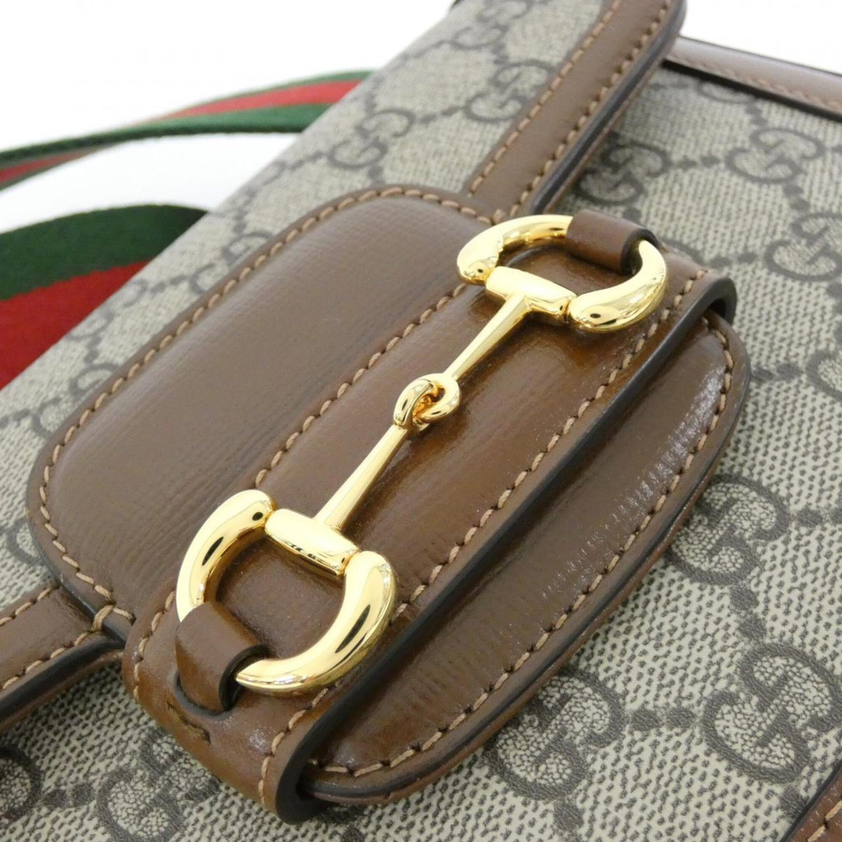 Gucci Beige Brown Gg Supreme Canvas Leather Shoulder Bag (Pre-Owned)