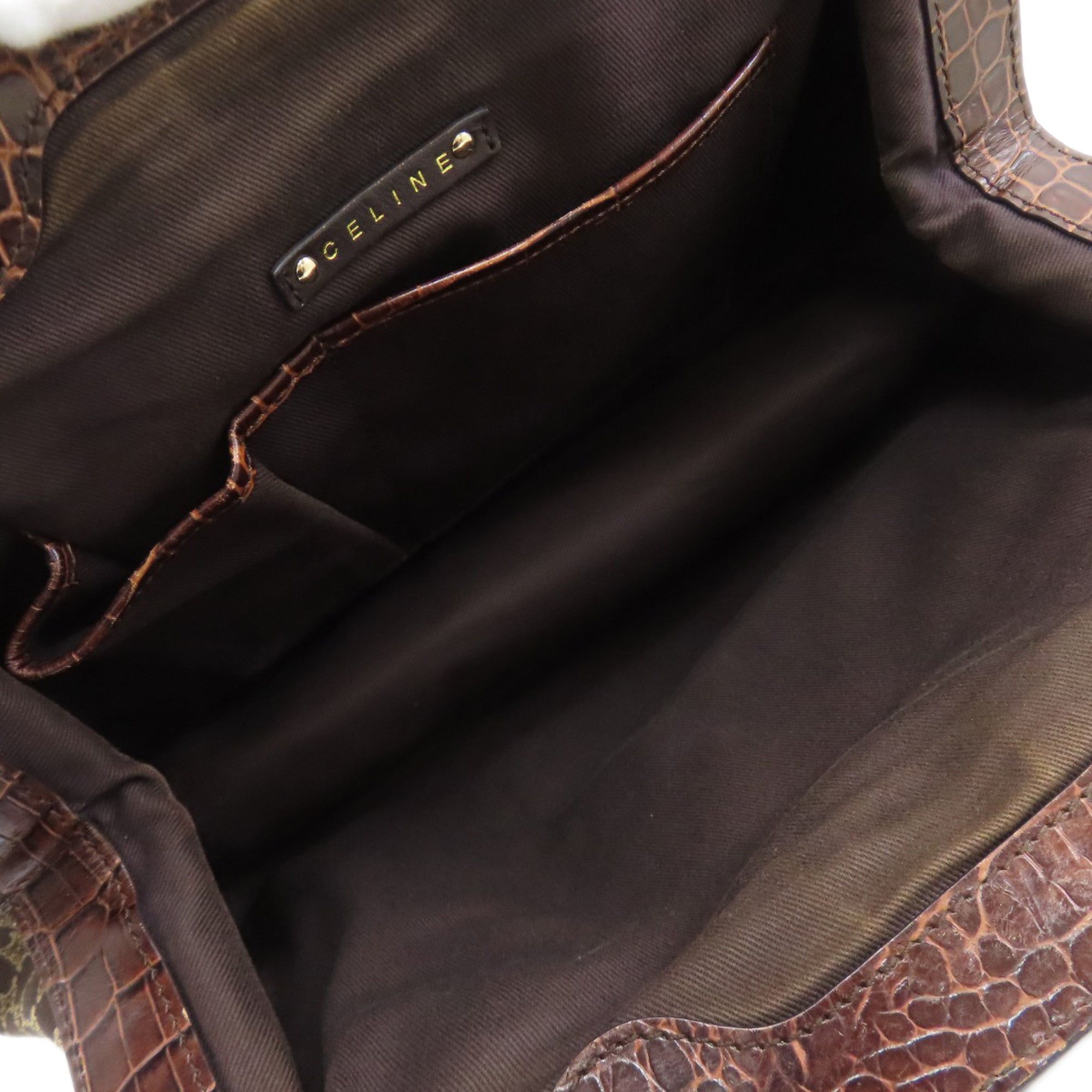 Celine Brown Canvas Handbag (Pre-Owned)