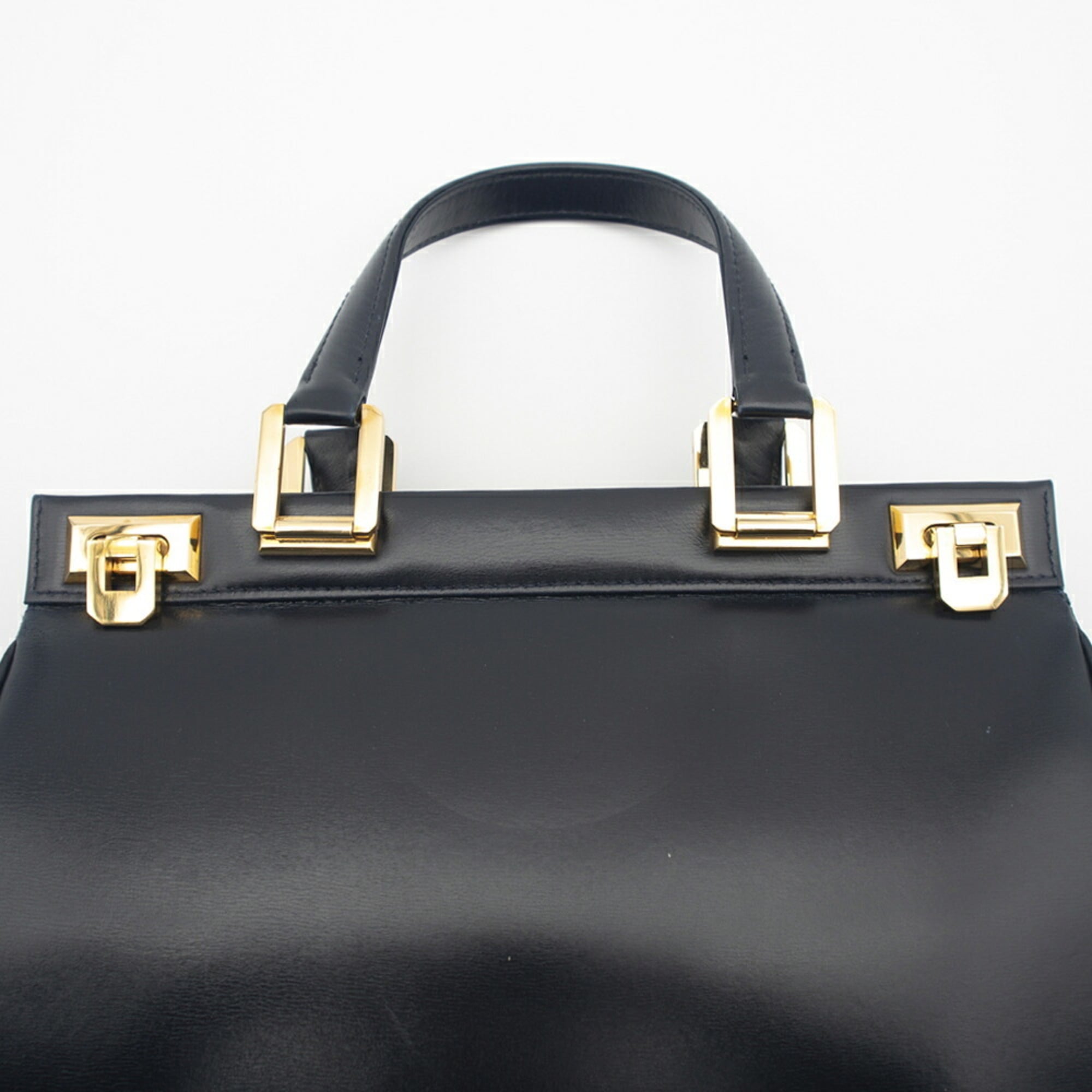 Gucci Dark Navy Leather Tote Bag (Pre-Owned)