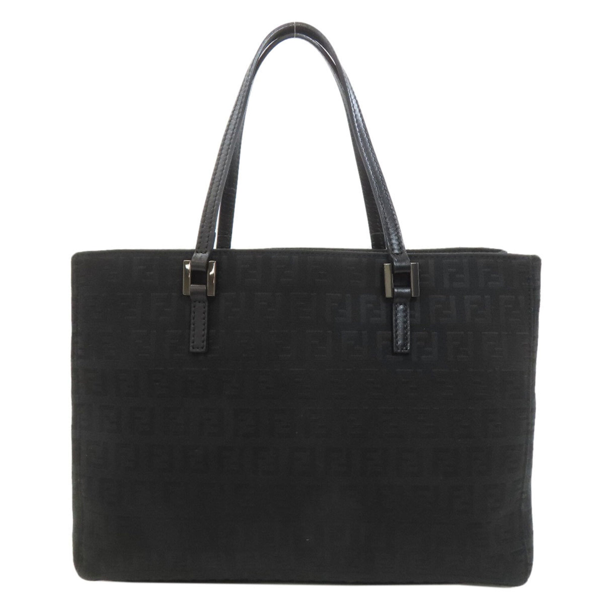 Fendi Zucchino Black Canvas Handbag (Pre-Owned)