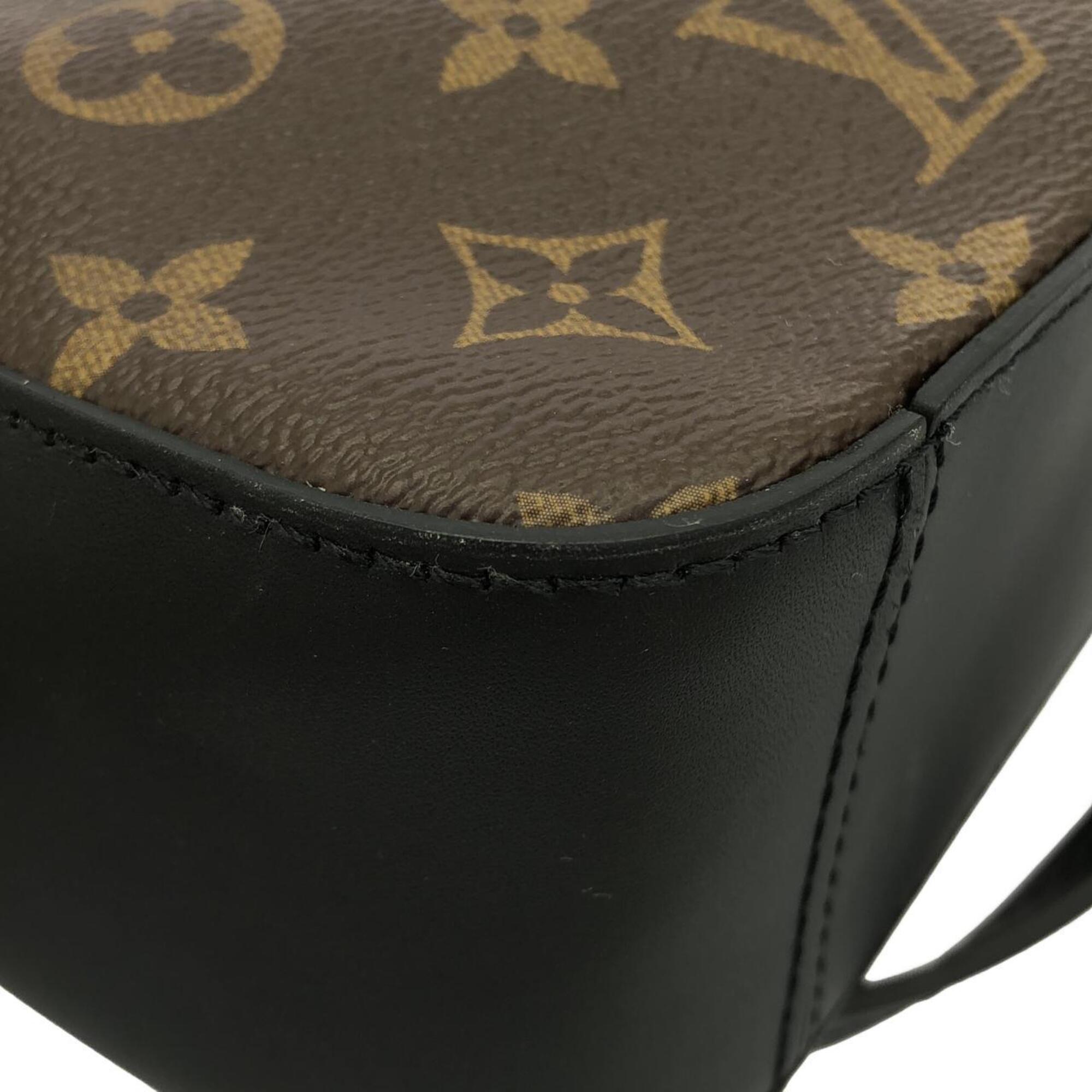 Louis Vuitton Black Marron Coated Canvas Leather Shoulder Bag (Pre-Owned)