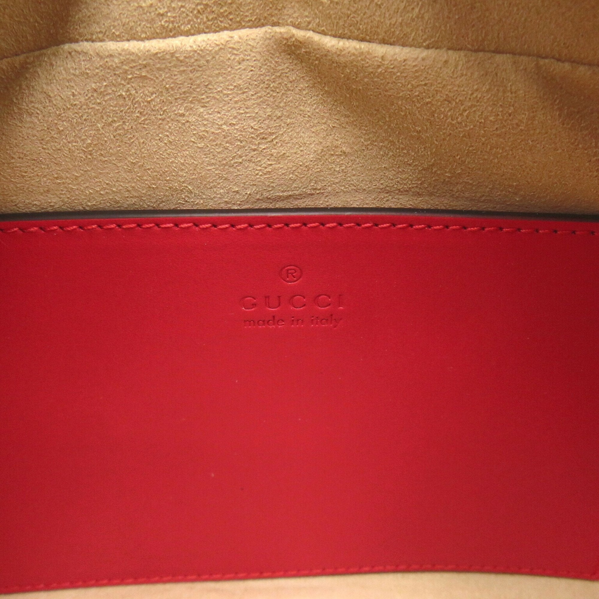 Gucci Red Color Leather Quilting Shoulder Bag