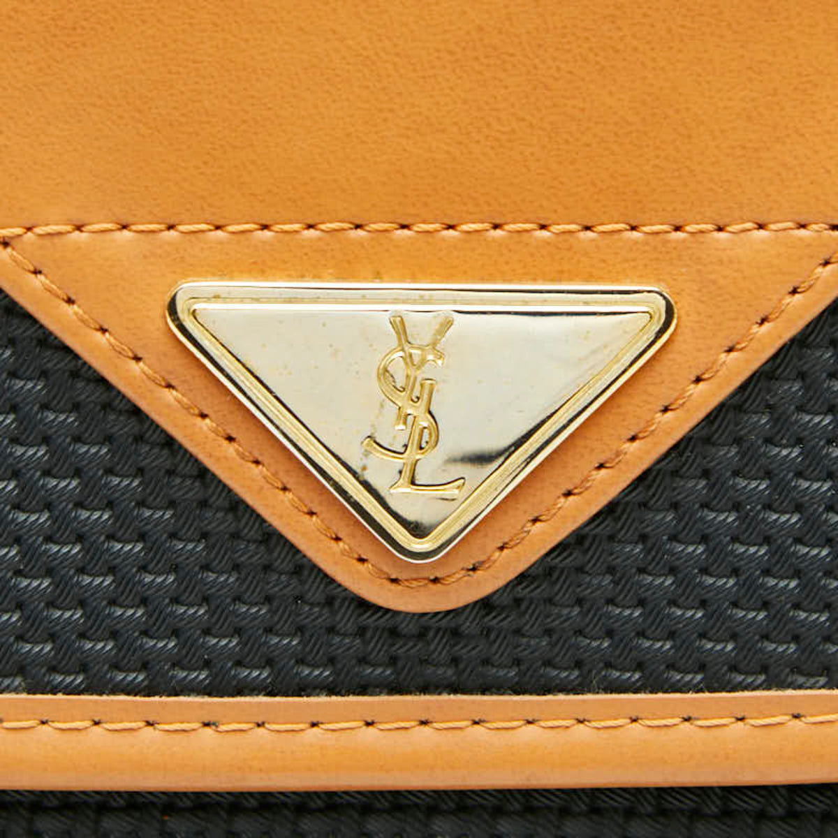 Saint Laurent Brown Navy Leather Shoulder Bag (Pre-Owned)