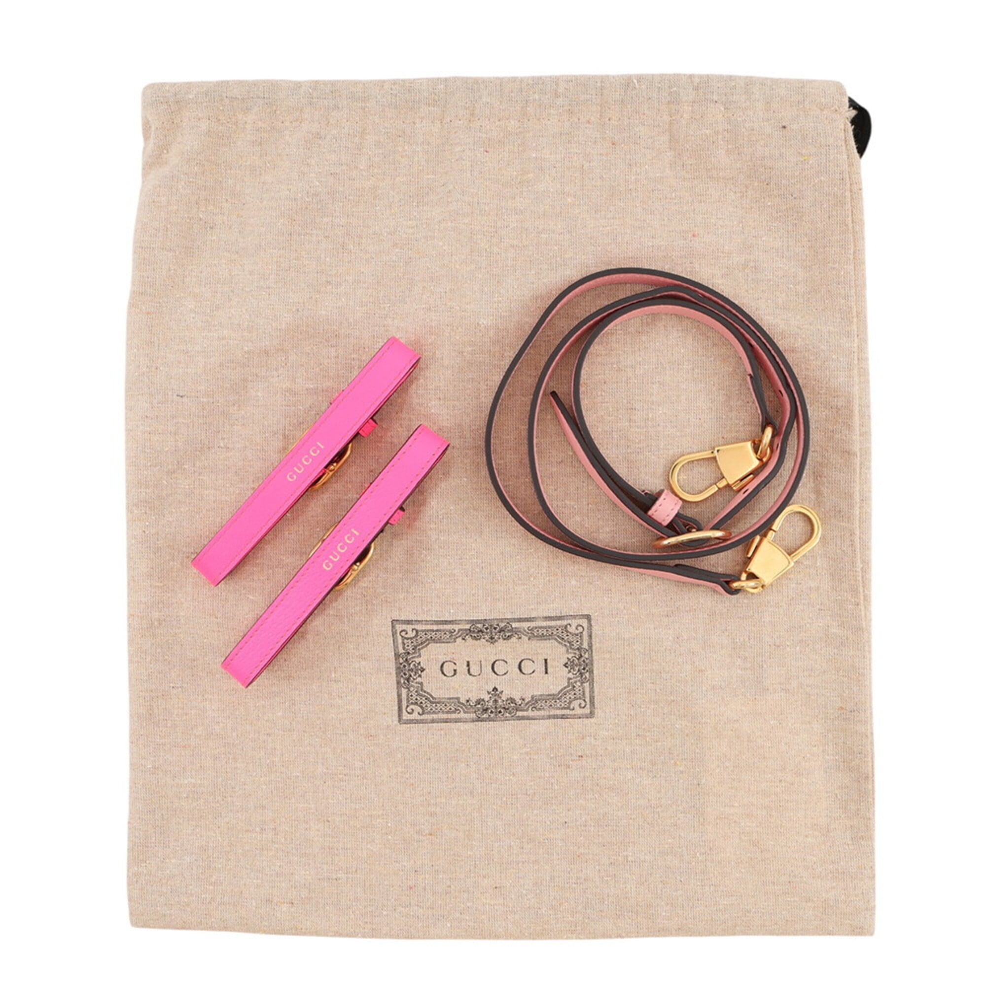 Gucci Bamboo Pink Bamboo Leather Handbag (Pre-Owned)