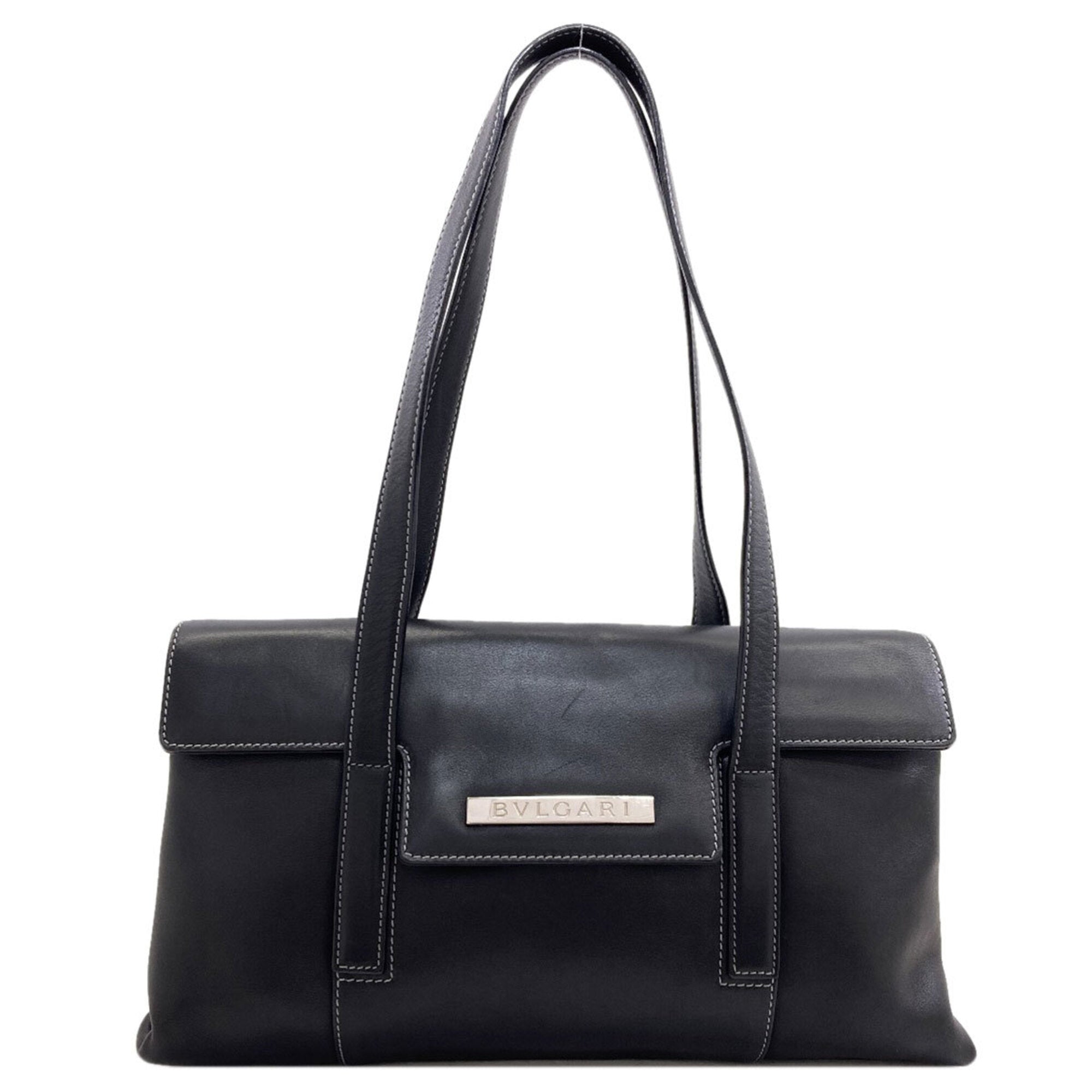 Bvlgari Black Leather Handbag (Pre-Owned)