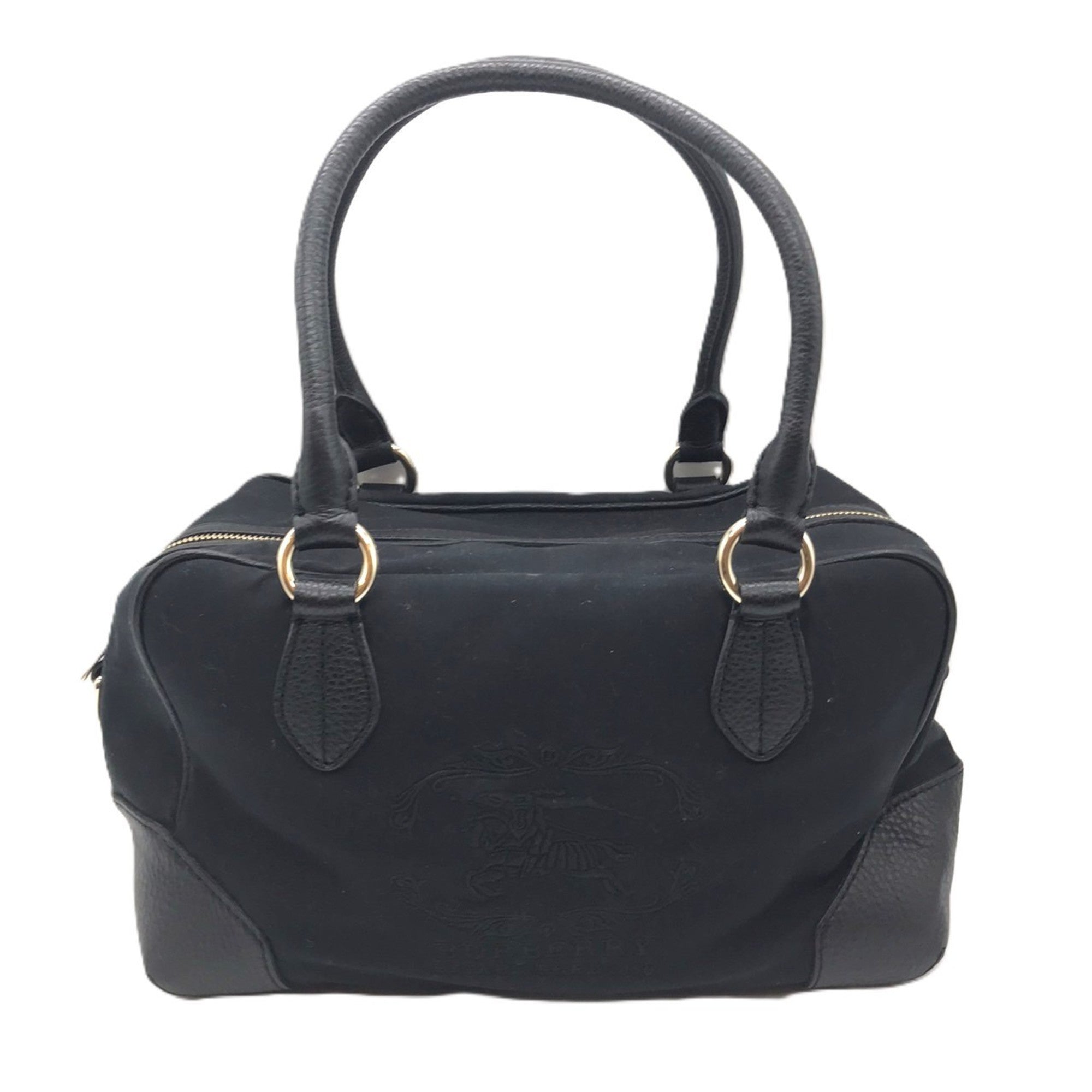 Burberry Black Canvas Leather Handbag (Pre-Owned)