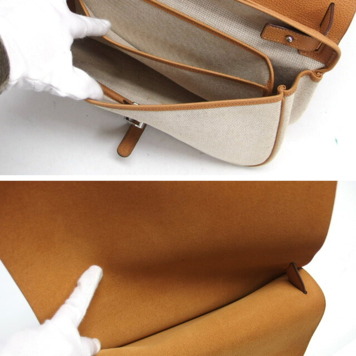 Hermes Colorado Light Beige Natural Toile H Clutch Bag Shoulder Bag (Pre-Owned)