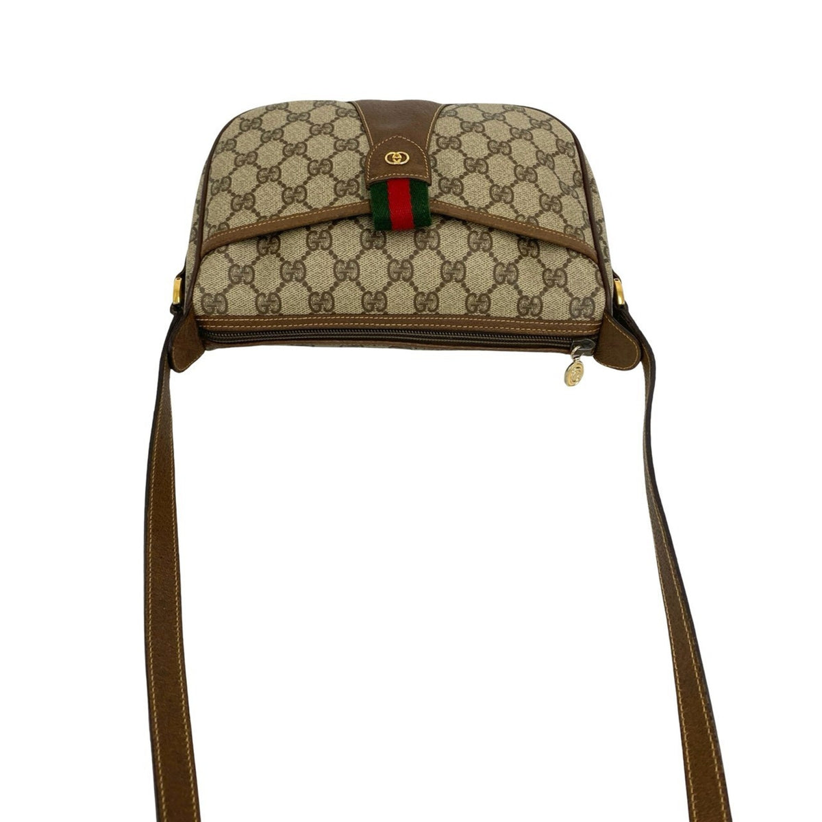 Gucci Brown Green Red Color Leather Pvc Pochette Shoulder Bag (Pre-Owned)