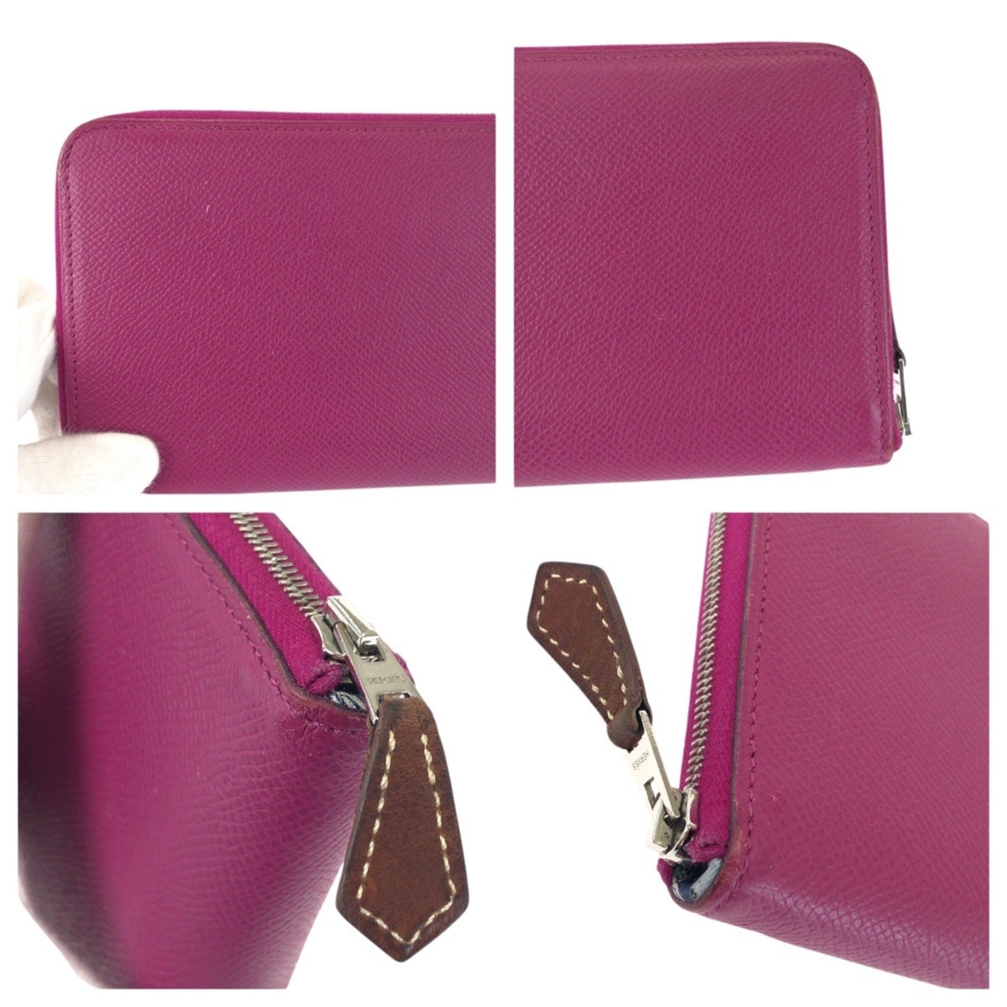 Hermes Silk'in Pink Rose Tyrien Epsom Leather Long Wallet (Bi-Fold) (Pre-Owned)