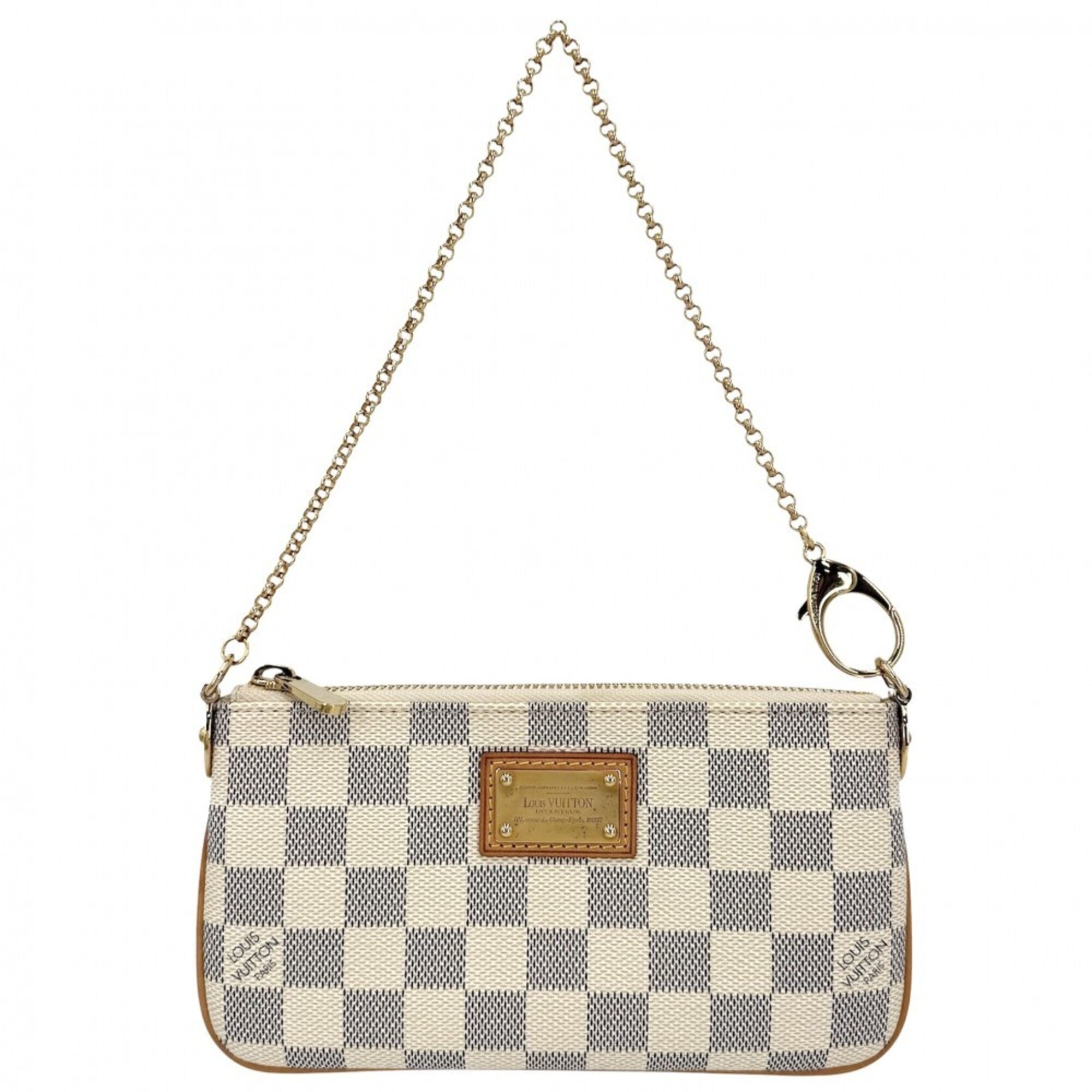 Louis Vuitton White Damier Azur Canvas Handbag Pochette Pouch (Pre-Owned)
