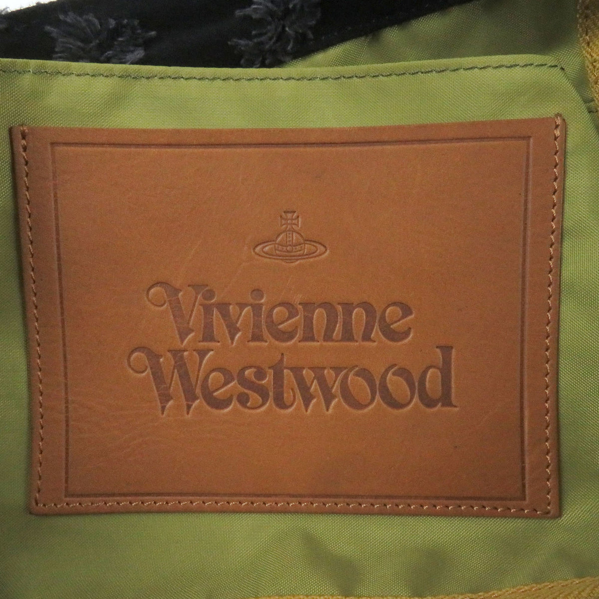 Vivienne Westwood Black Canvas Leather Handbag Tote Bag (Pre-Owned)