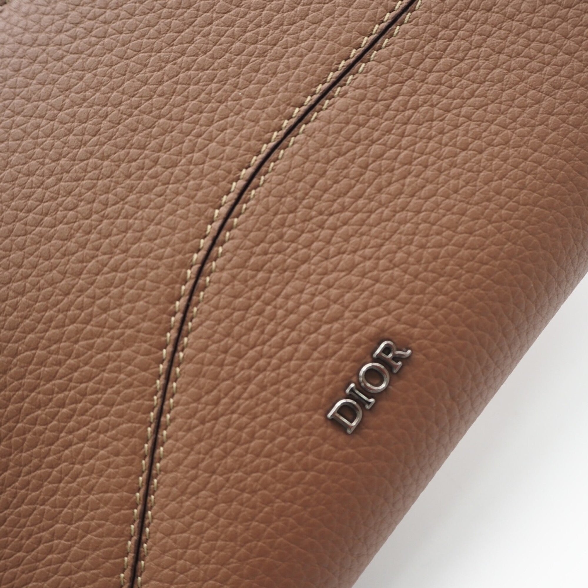 Christian Dior Brown Leather Long Wallet (Bi-Fold) (Pre-Owned)