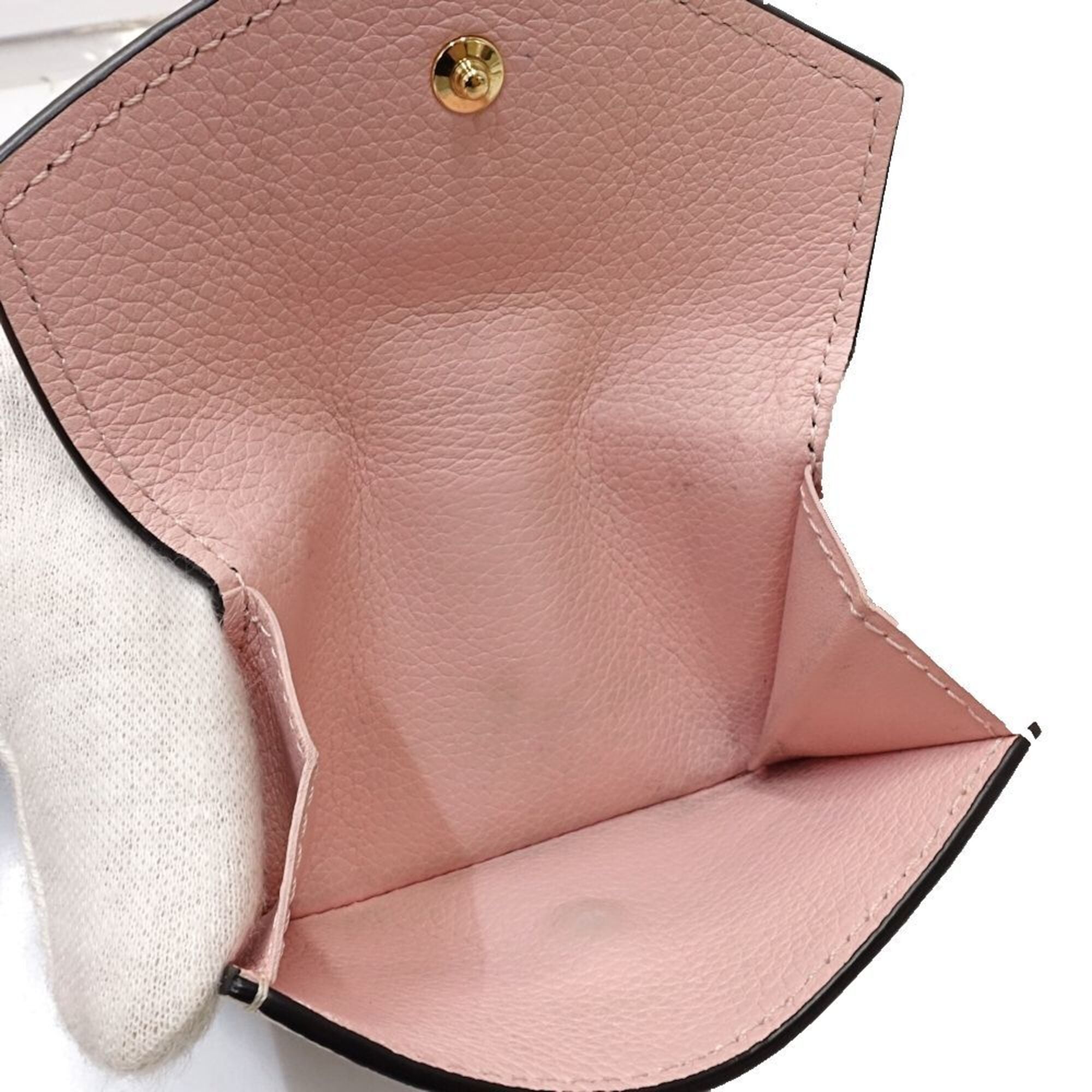 Louis Vuitton Beige Pink Black Cuir Ombre Leather Wallet (Tri-Fold) (Pre-Owned)