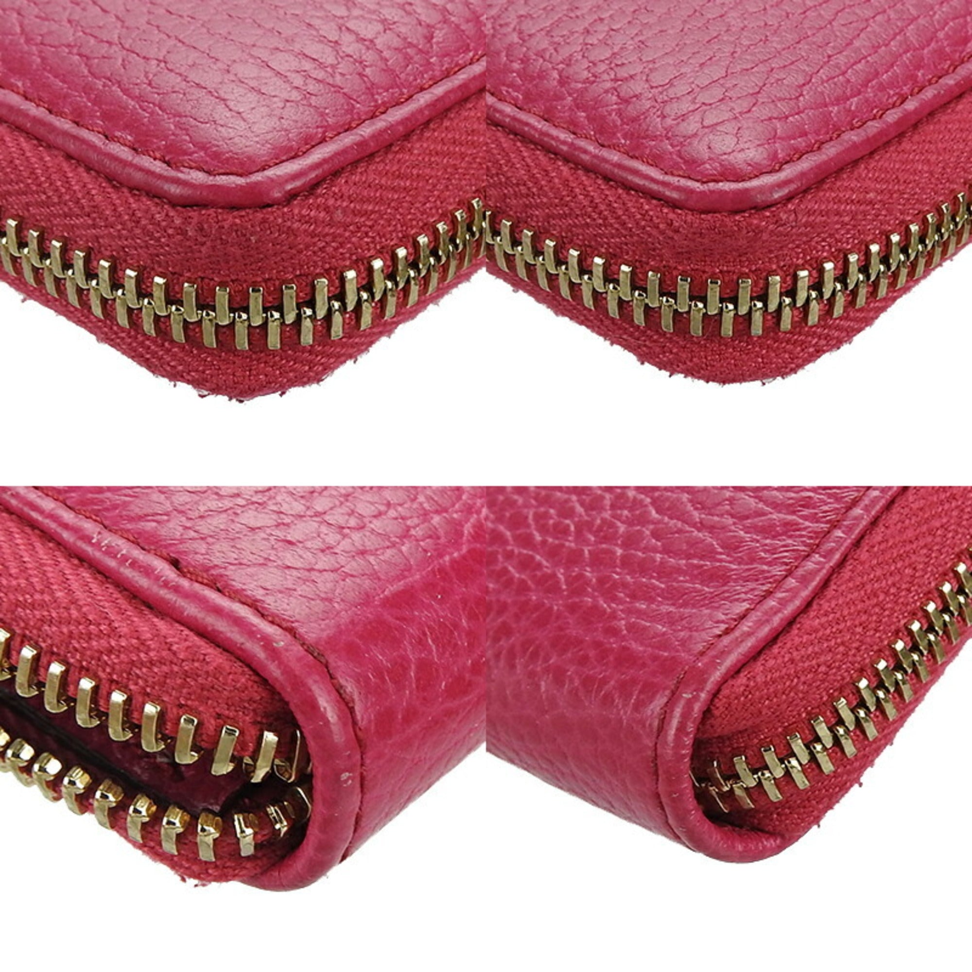 Gucci Pink Leather Coin Purse/Coin Case (Pre-Owned)