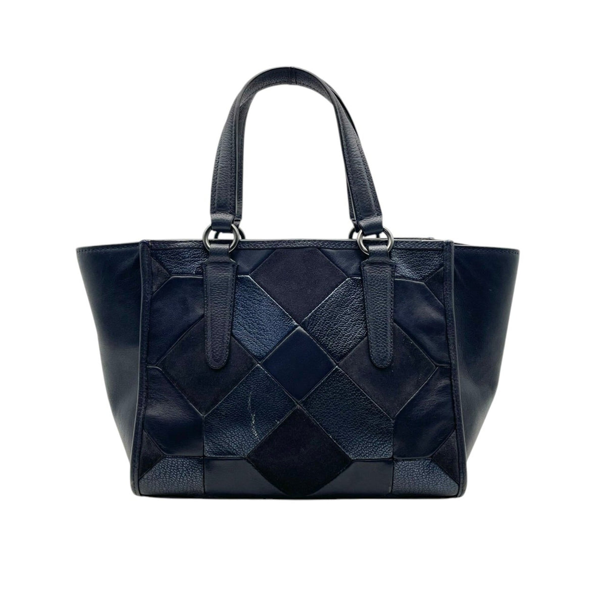 Coach Navy Leather Handbag Shoulder Bag Tote Bag (Pre-Owned)
