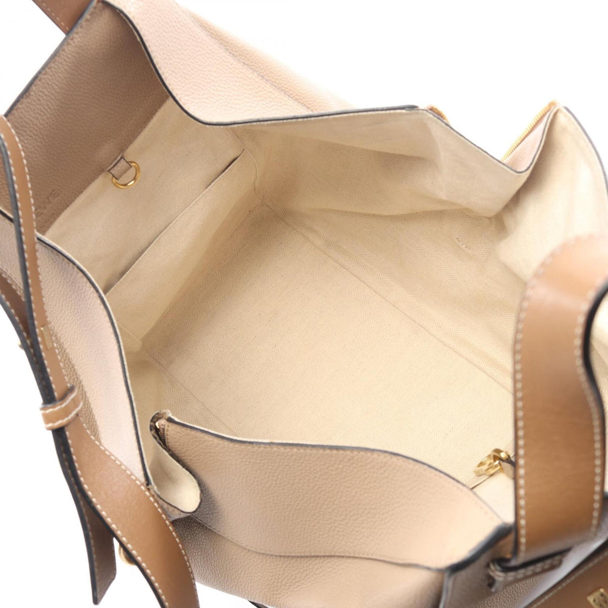 Loewe Beige Brown Leather Handbag (Pre-Owned)
