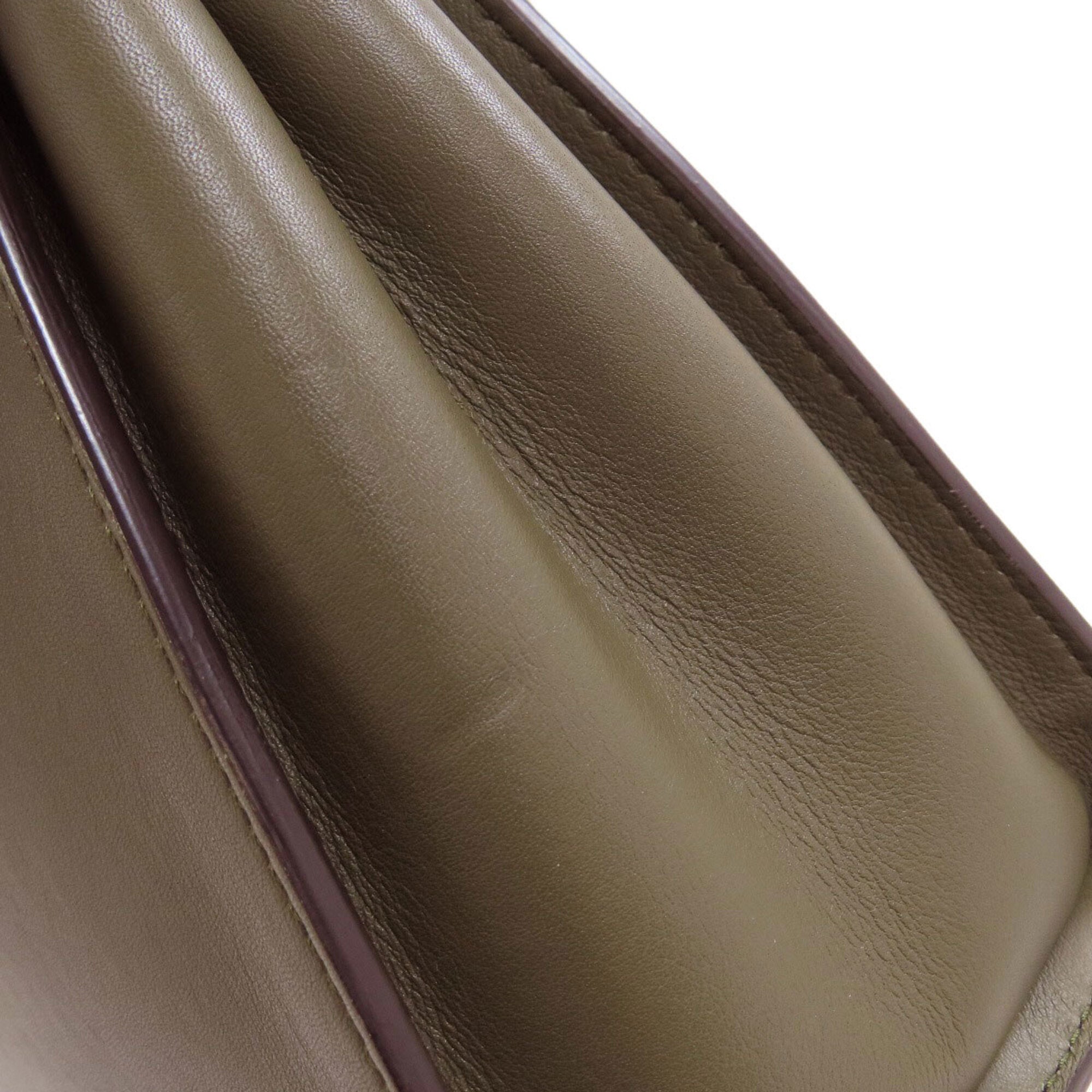 Fendi Peekaboo Khaki Leather Handbag (Pre-Owned)
