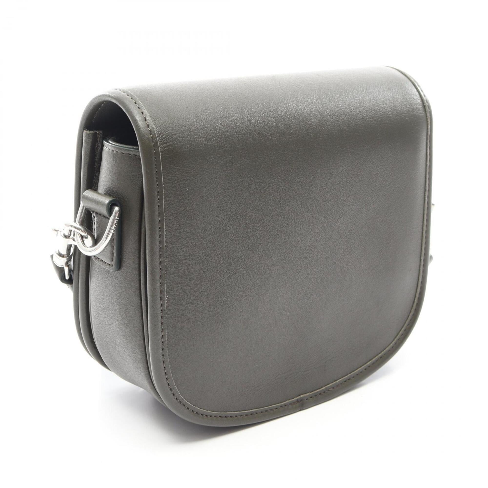 Celine Green Leather Handbag Shoulder Bag (Pre-Owned)