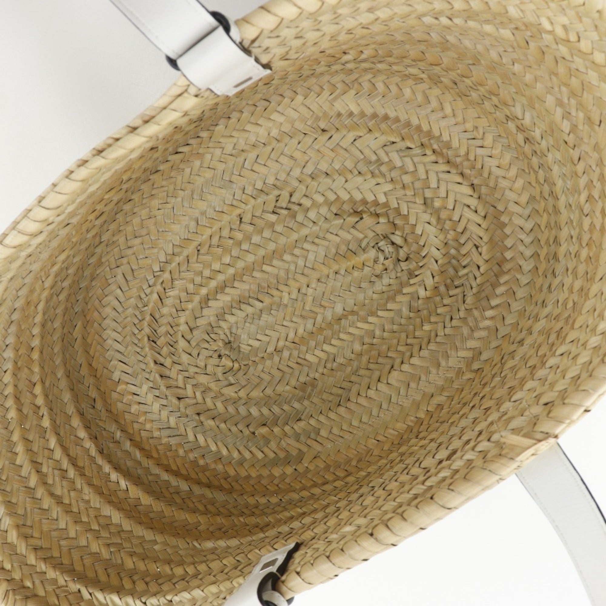 Loewe Beige Raffia Leather Basket Tote Bag (Pre-Owned)