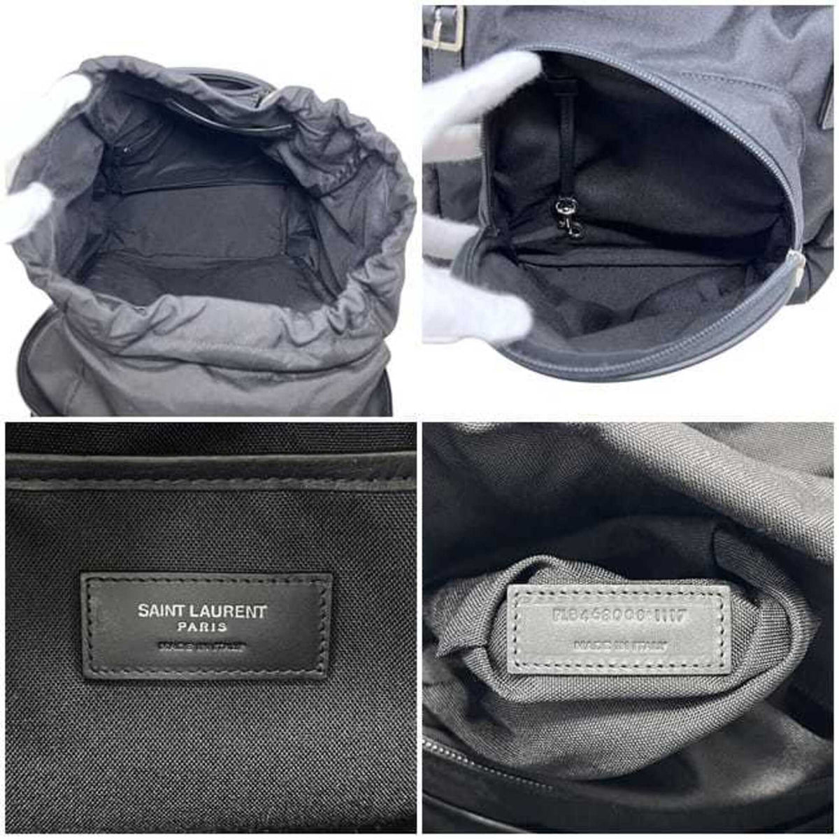Saint Laurent Black Canvas Leather Backpack (Pre-Owned)