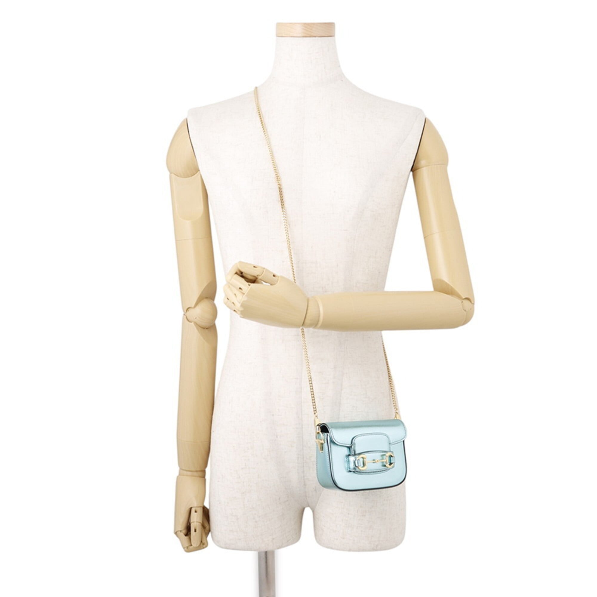 Gucci Light Blue Leather Handbag Shoulder Bag (Pre-Owned)