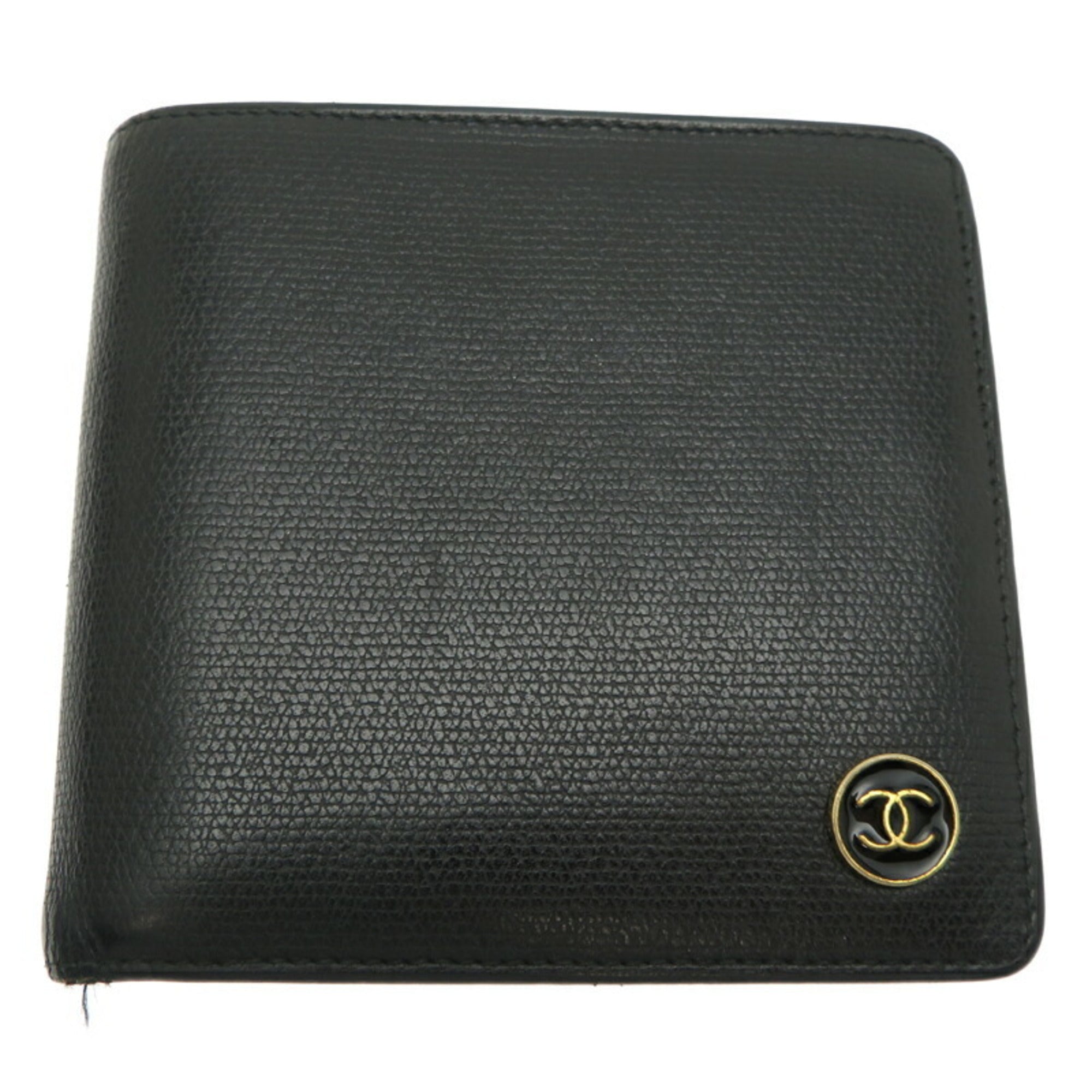 Chanel Black Leather Wallet (Bi-Fold) (Pre-Owned)