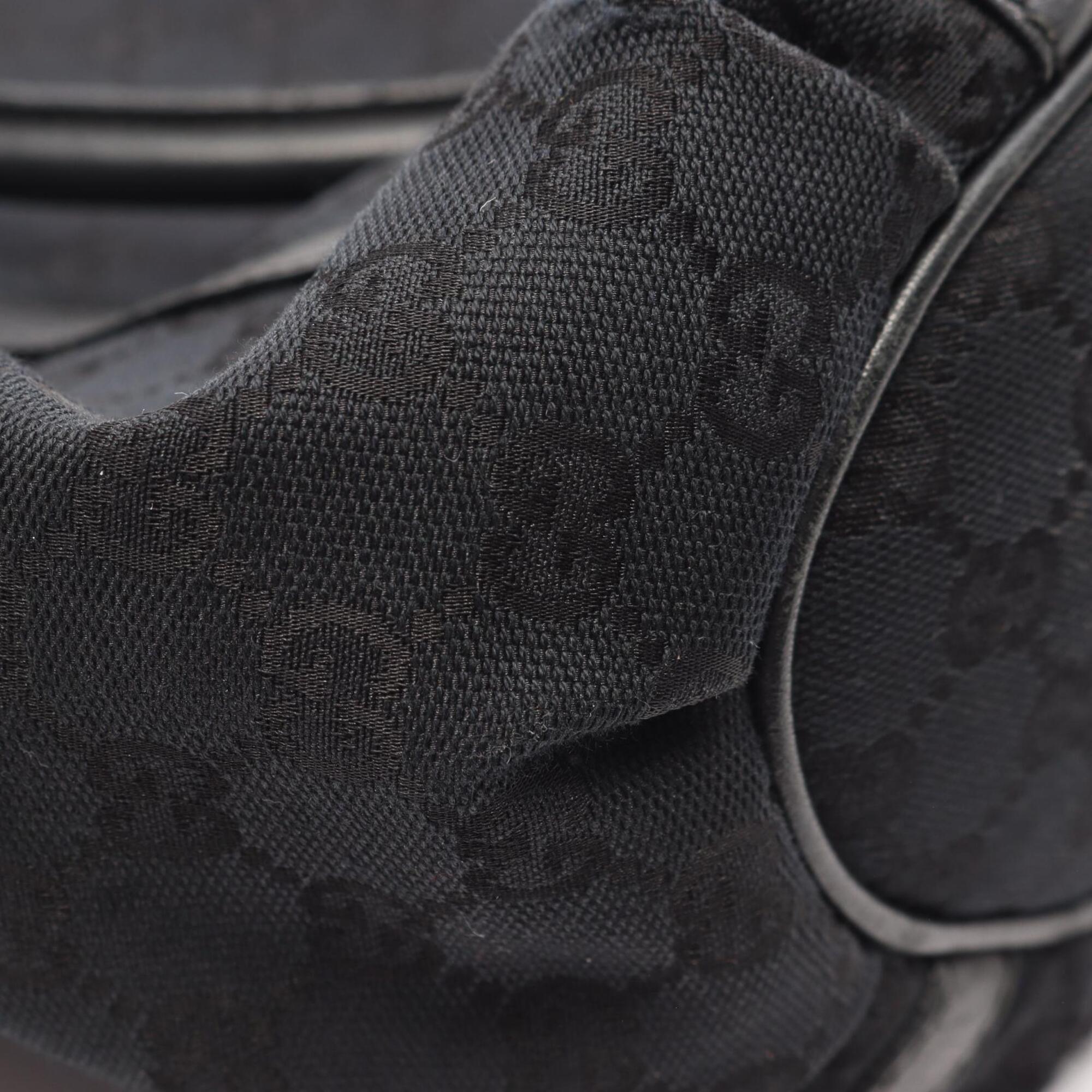 Gucci Black Canvas Leather Handbag Tote Bag (Pre-Owned)