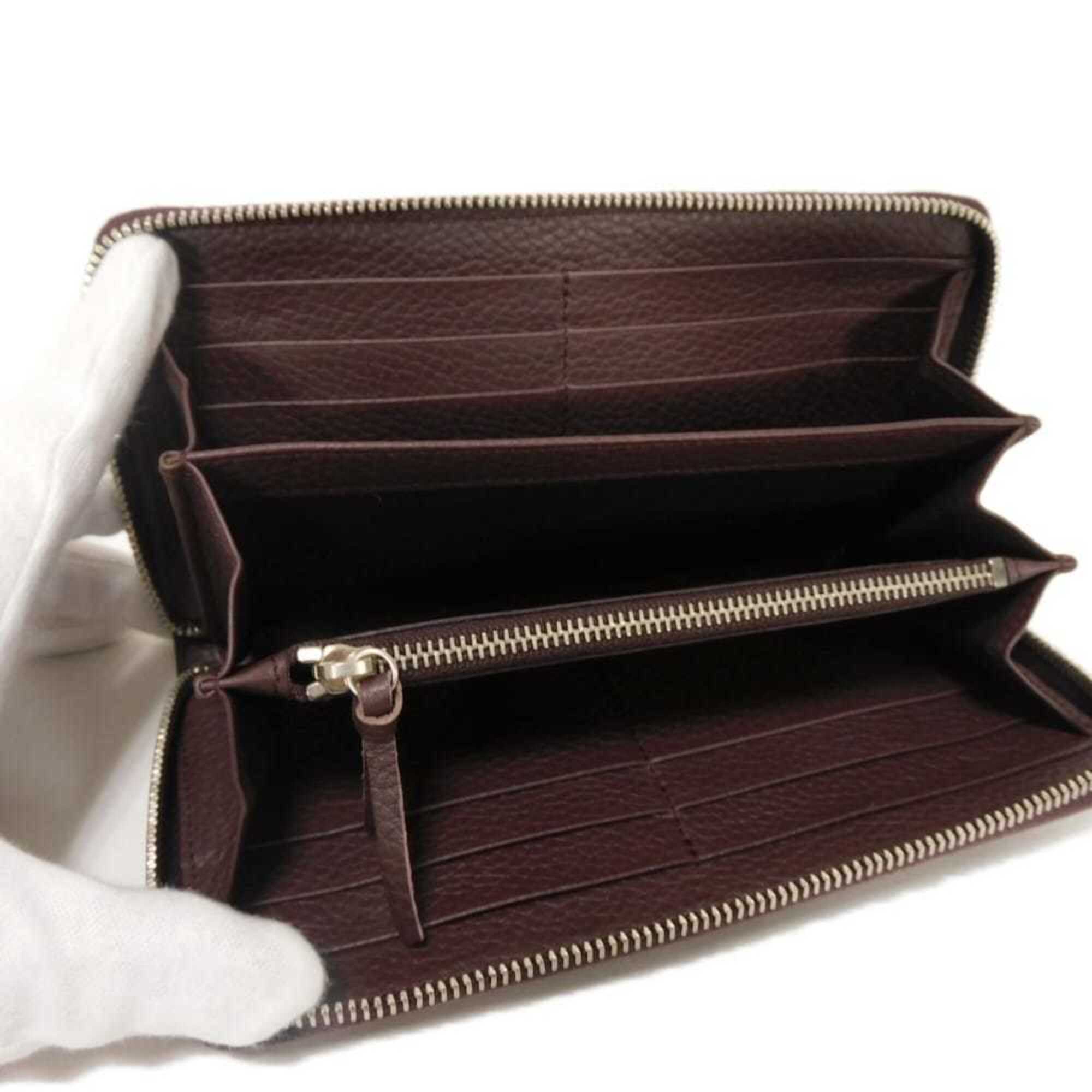 Balenciaga Bordeaux Leather Long Wallet (Bi-Fold) (Pre-Owned)