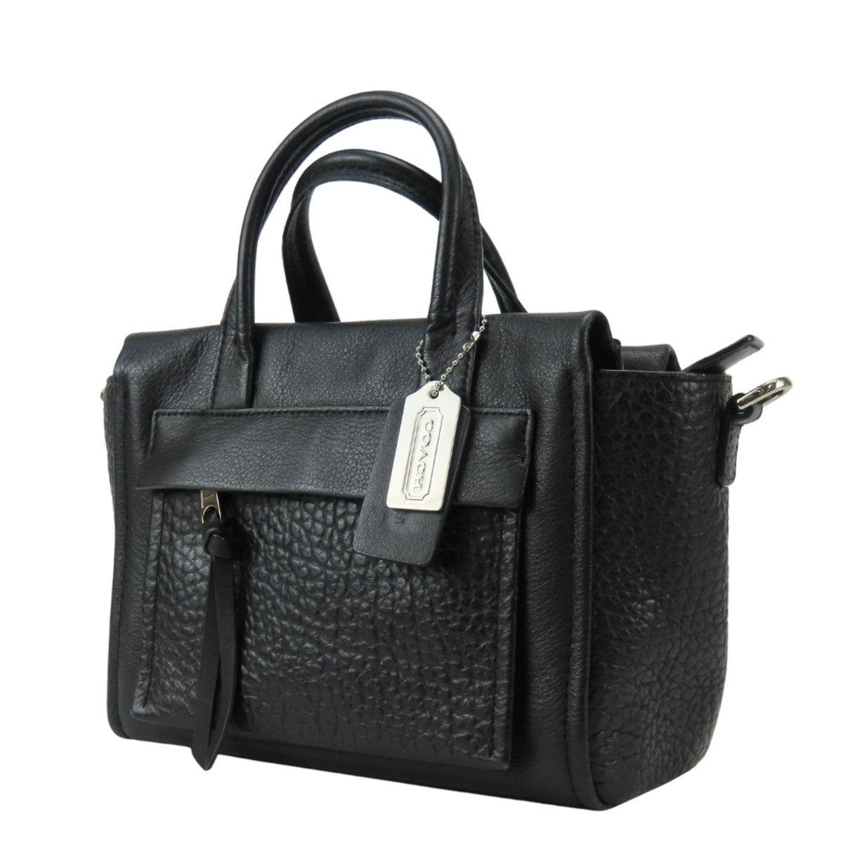 Coach Black Leather Handbag (Pre-Owned)