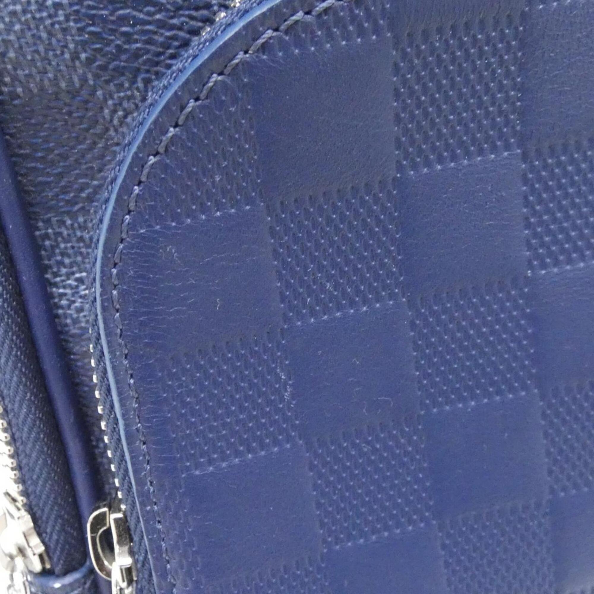 Louis Vuitton Blue Coated Canvas Leather Shoulder Bag (Pre-Owned)
