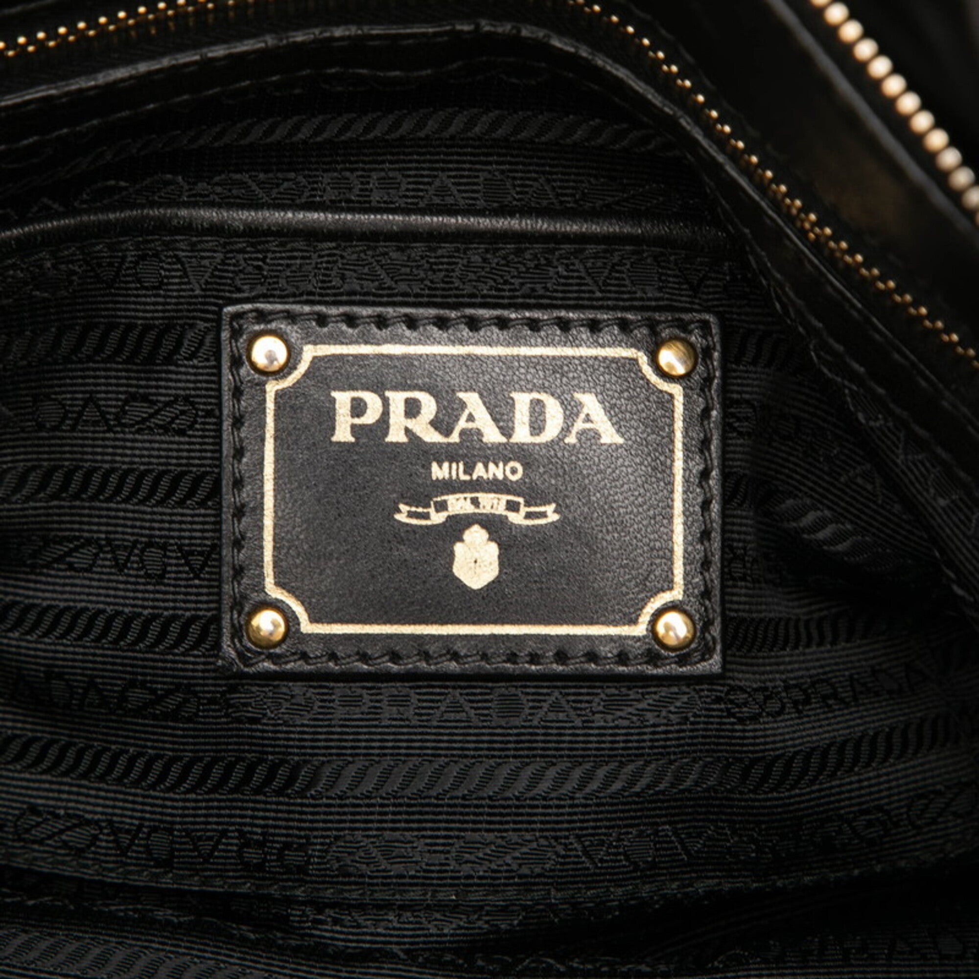Prada Black Nylon Leather Shoulder Bag Tote Bag (Pre-Owned)