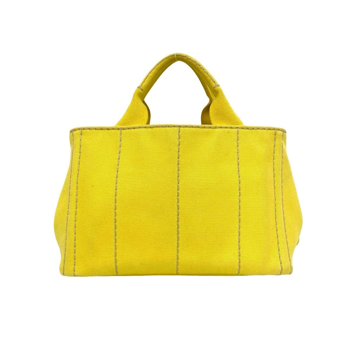 Prada Yellow Canvas Handbag Shoulder Bag Tote Bag (Pre-Owned)