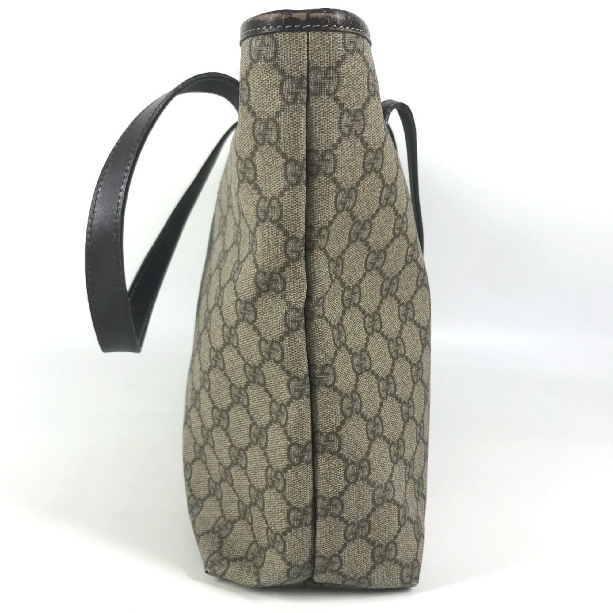 Gucci Beige Dark Brown Gg Supreme Shoulder Bag Tote Bag (Pre-Owned)