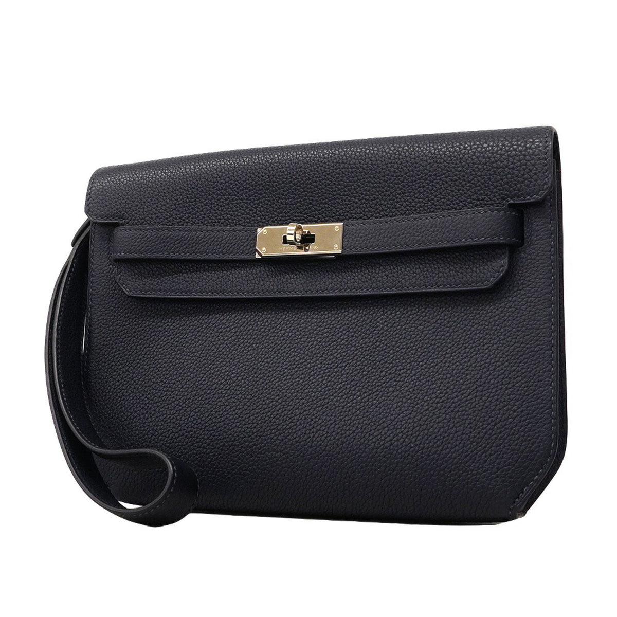 Hermes Blue Indigo Togo Leather Clutch Bag (Pre-Owned)