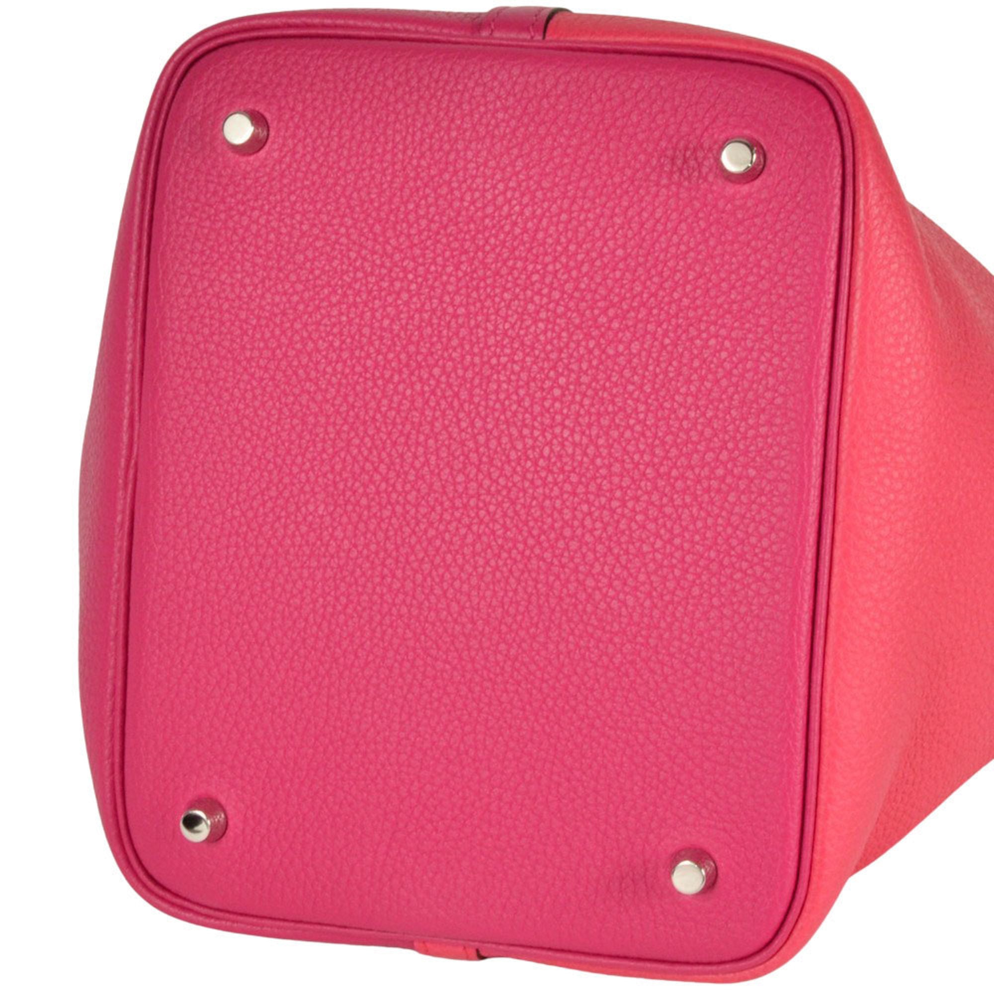 Hermes Picotin Red Color Taurillon Clemence Leather Handbag (Pre-Owned)