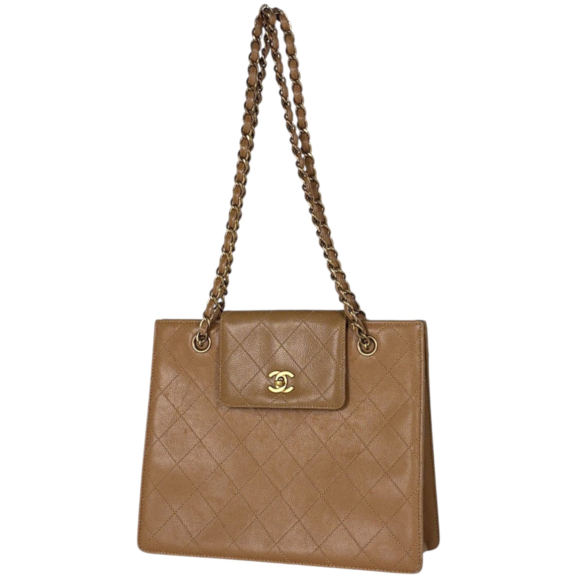 Chanel Camel Grained Calfskin Tote Bag (Pre-Owned)