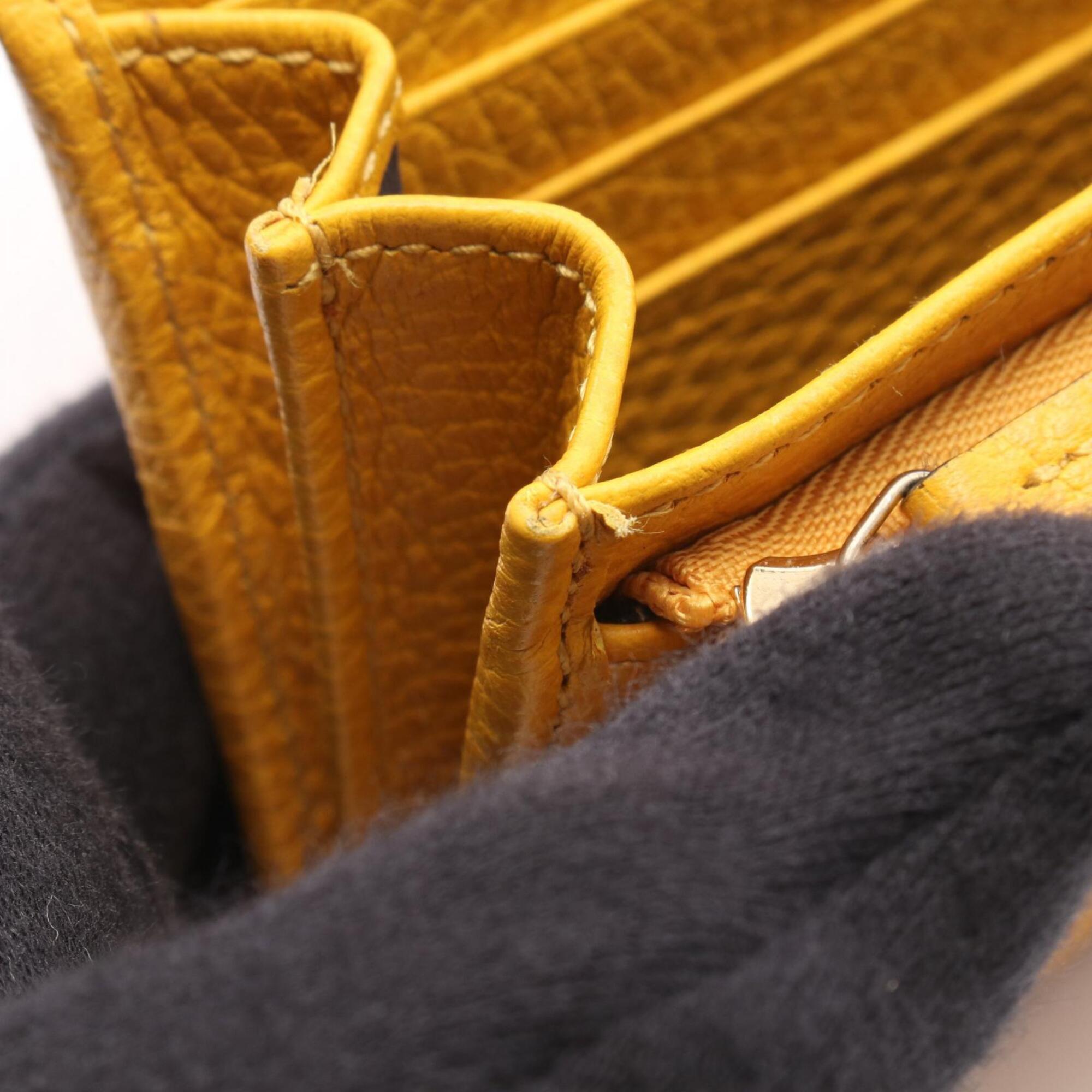 Gucci Yellow Leather Long Wallet (Bi-Fold) (Pre-Owned)