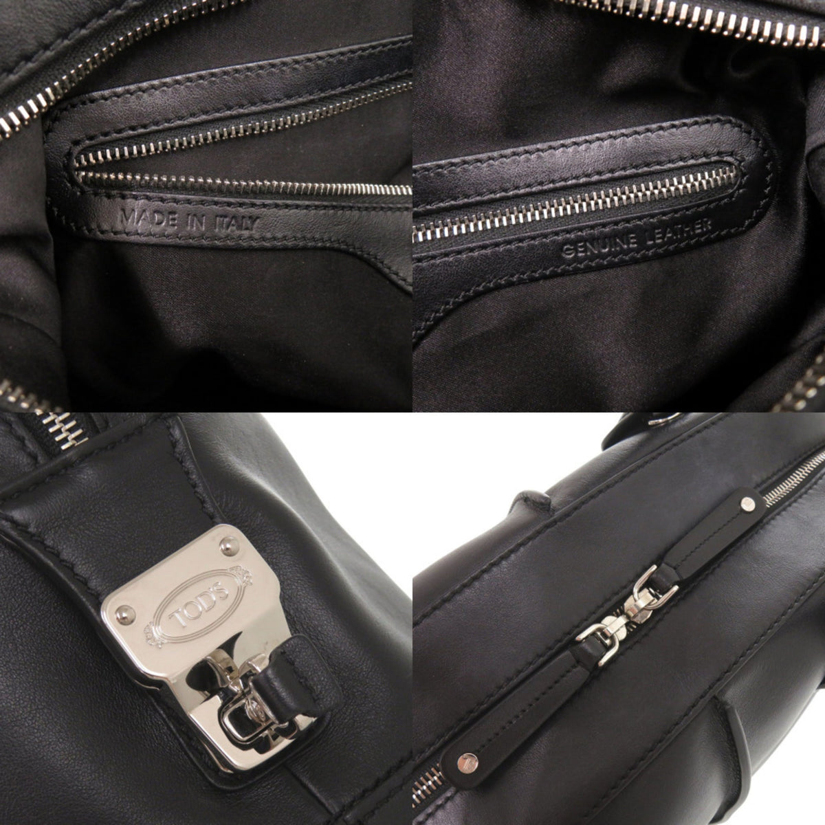 Tod's Black Leather Handbag Shoulder Bag (Pre-Owned)