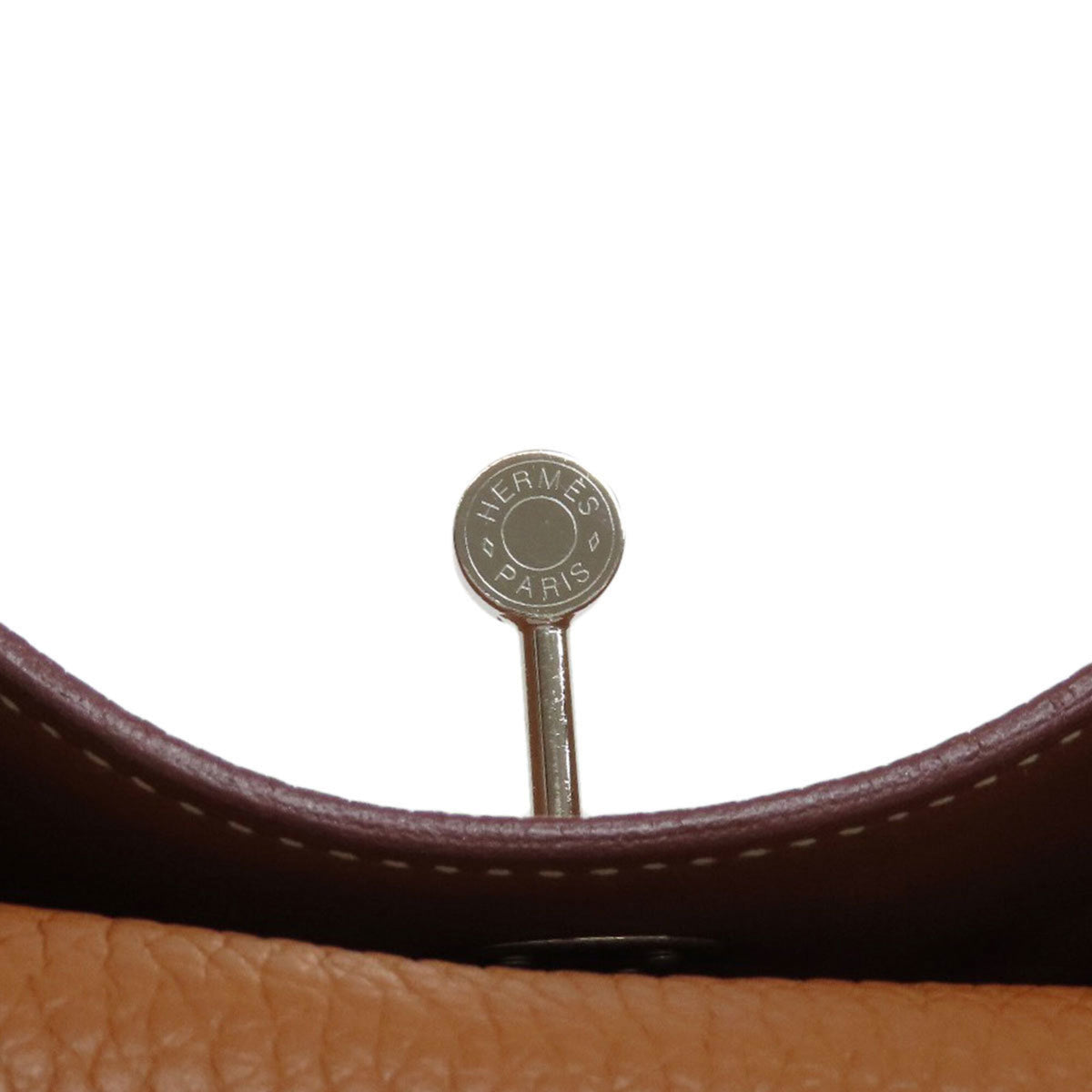 Hermes Gold Taurillon Clemence Leather Handbag (Pre-Owned)