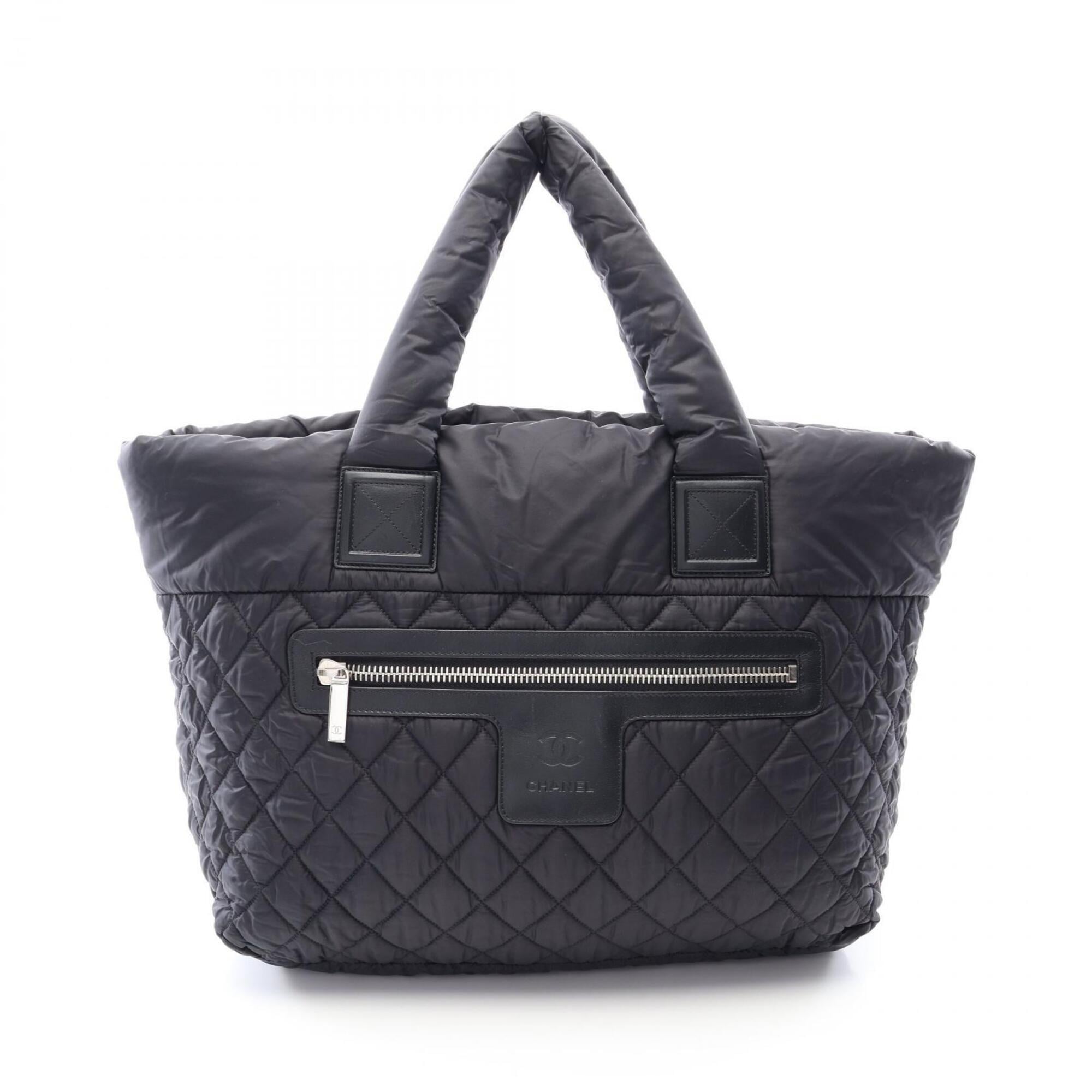 Chanel Coco Cocoon Black Nylon Leather Handbag Tote Bag (Pre-Owned)