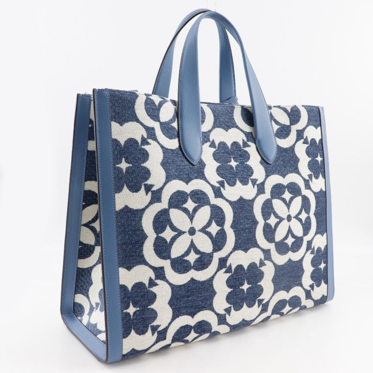 Kate Spade Light Blue Cotton Leather Tote Bag (Pre-Owned)