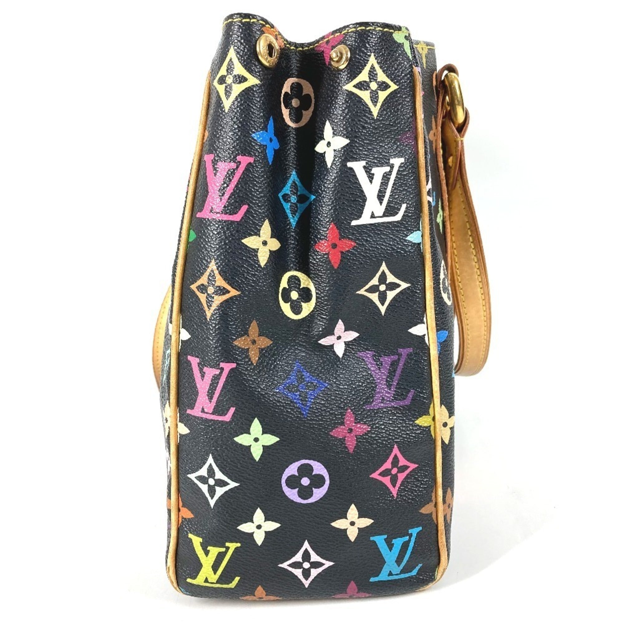 Louis Vuitton Black Multi-Color Noir Monogram Multicolore Canvas Shoulder Bag Tote Bag (Pre-Owned)