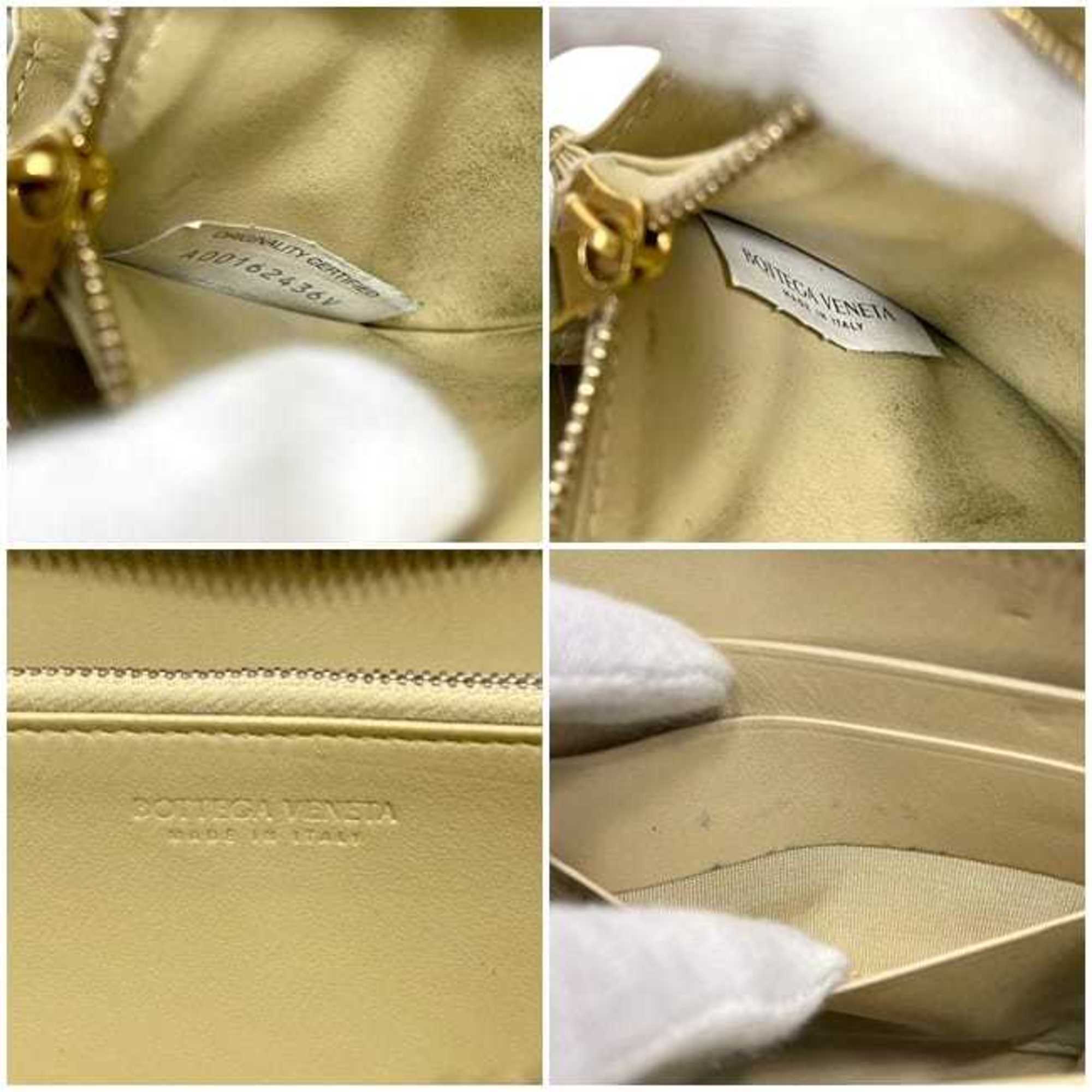 Bottega Veneta Beige Intrecciato Long Wallet (Bi-Fold) (Pre-Owned)