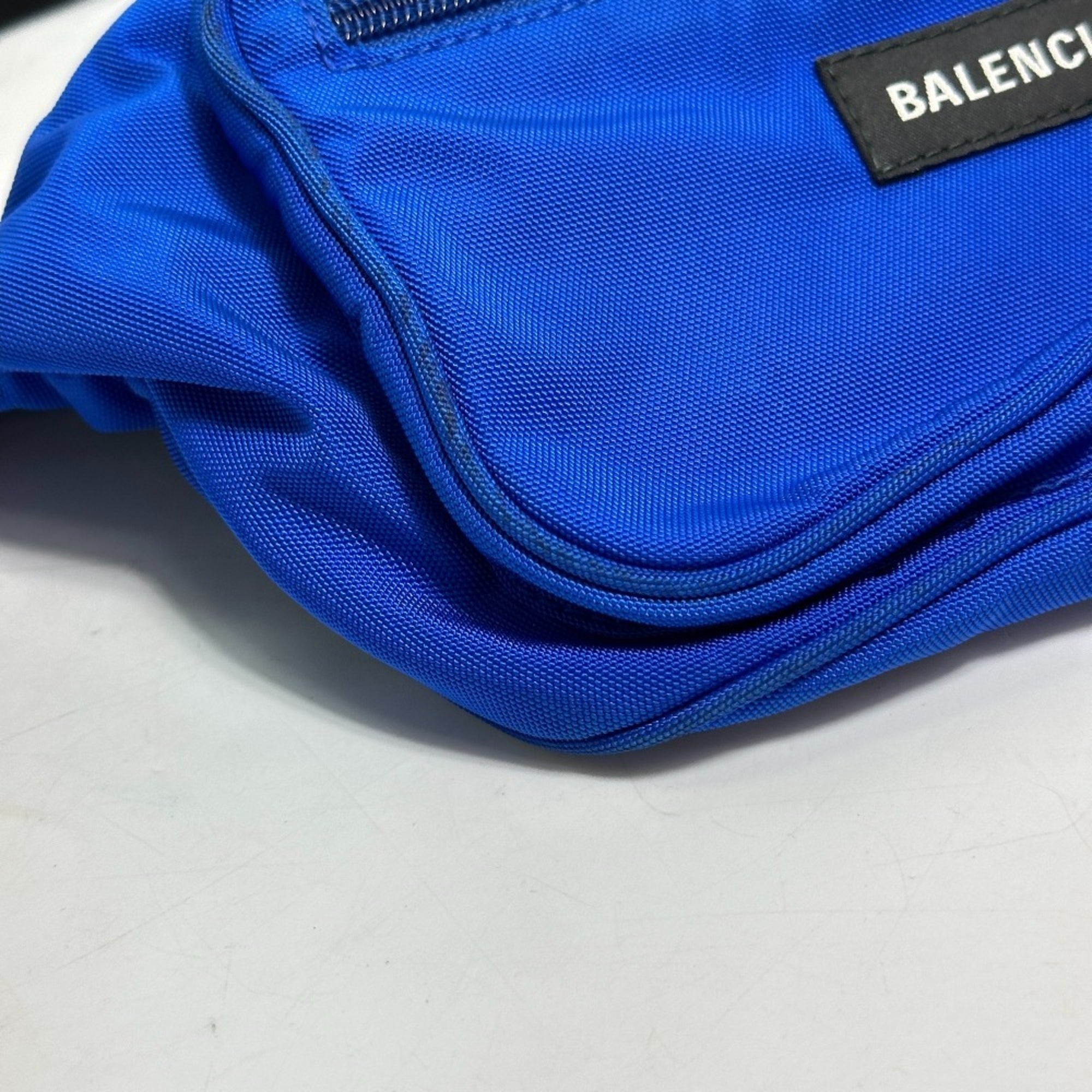 Balenciaga Black Blue Nylon Fanny Pack Shoulder Bag Sling Bag (Pre-Owned)