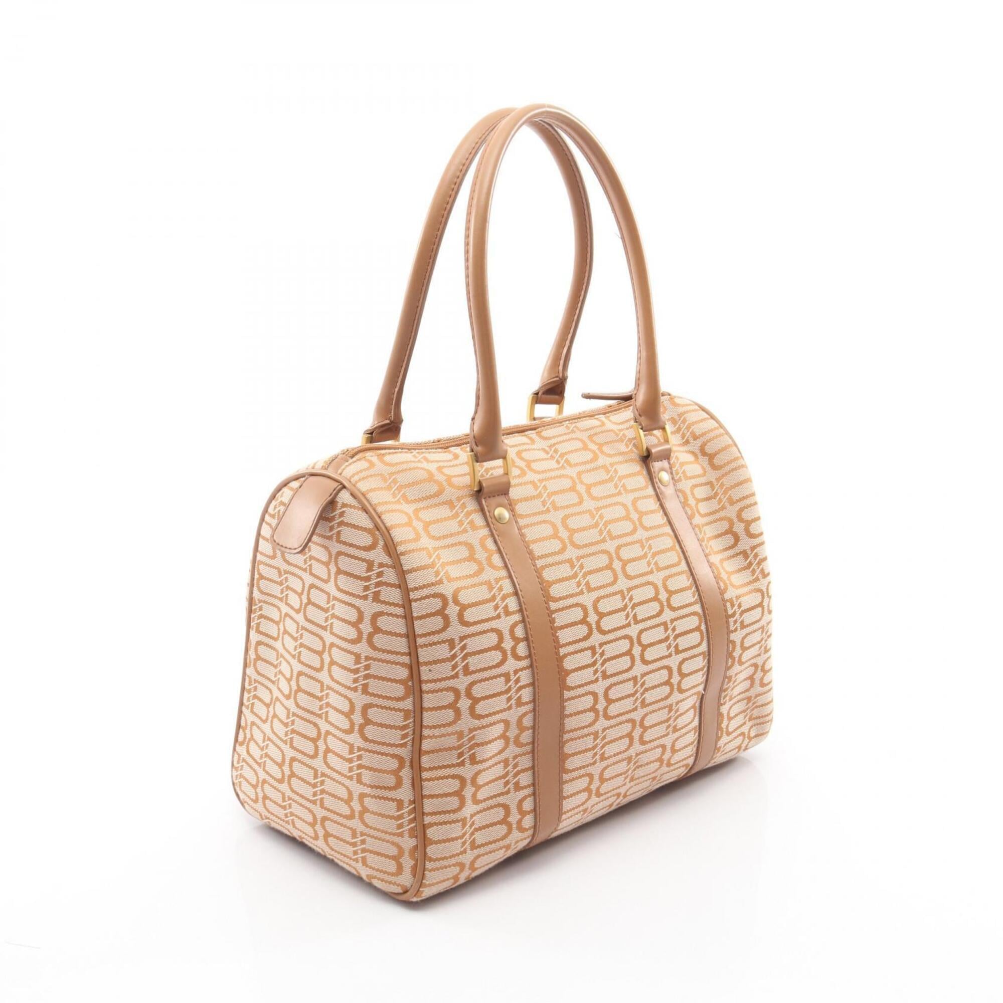 Balenciaga Beige Brown Canvas Leather Handbag (Pre-Owned)