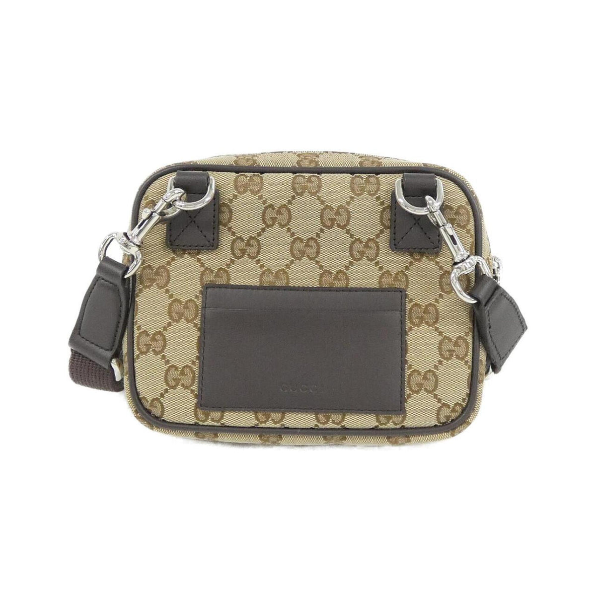 Gucci Beige Dark Brown Gg Canvas Shoulder Bag (Pre-Owned)