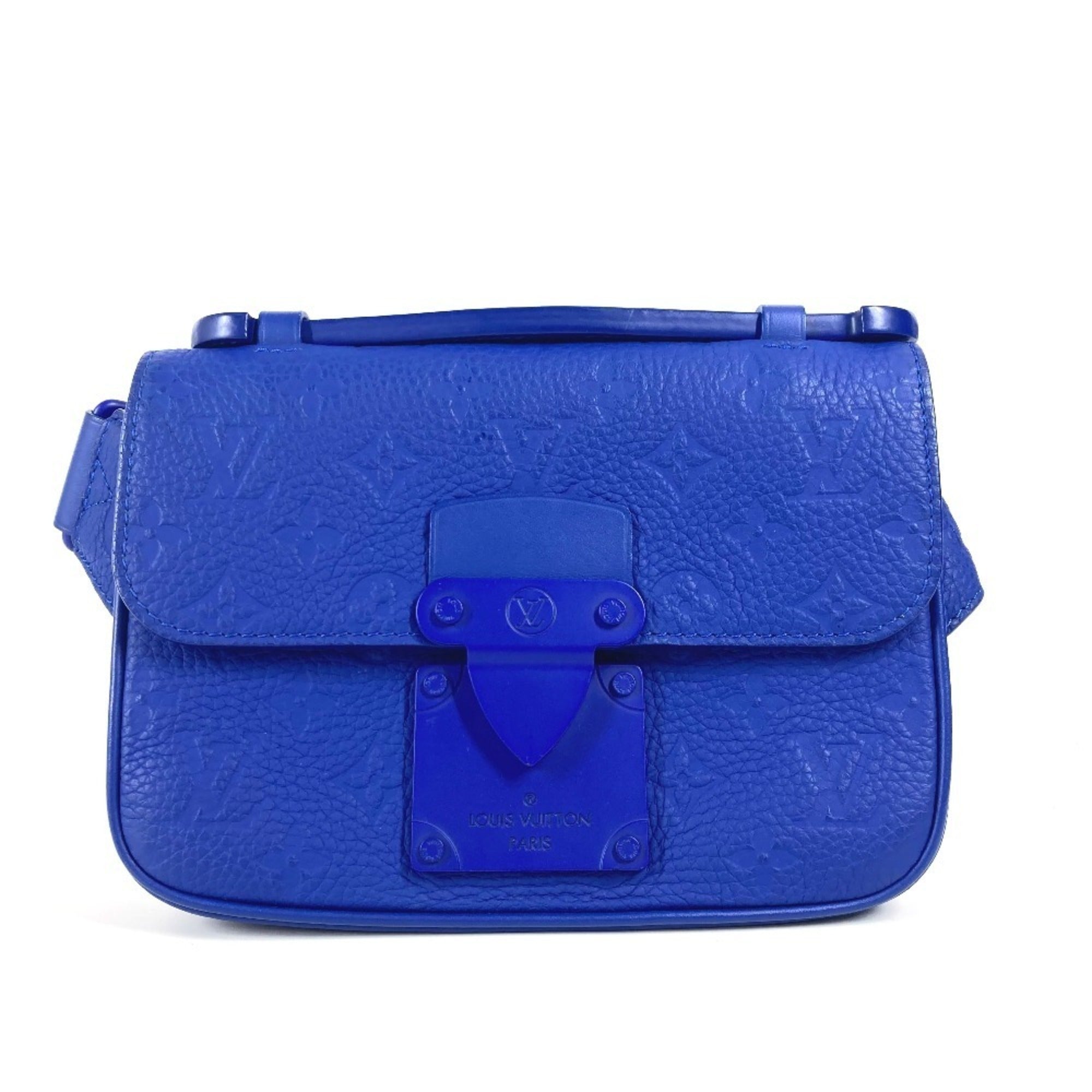 Louis Vuitton Blue Leather Shoulder Bag Sling Bag (Pre-Owned)