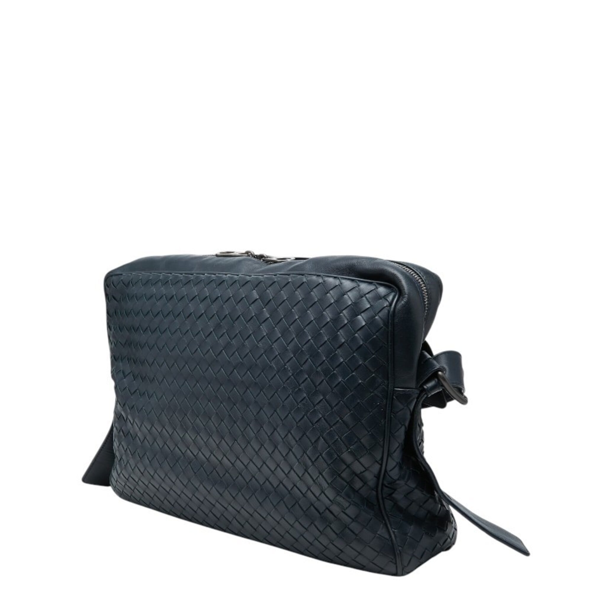 Bottega Veneta Navy Leather Shoulder Bag (Pre-Owned)