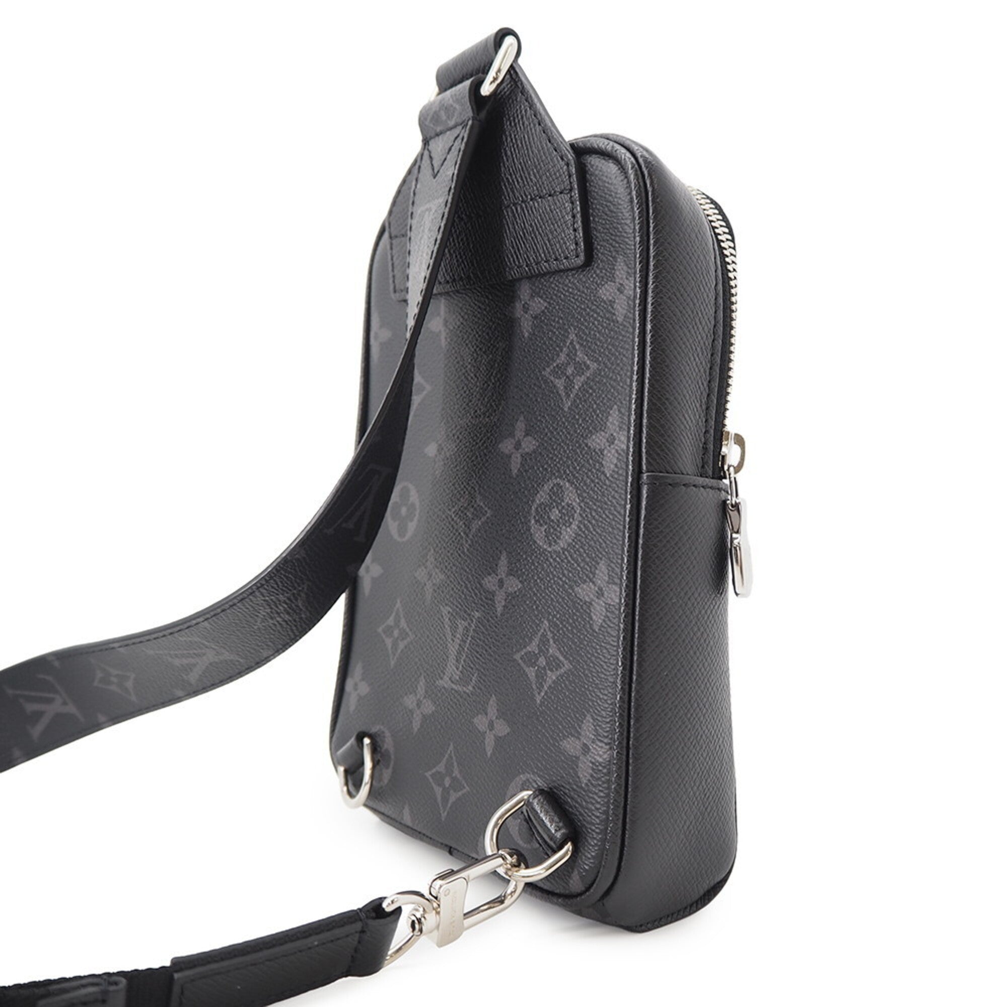 Louis Vuitton Monogram Eclipse Black Noir Taiga Leather Monogram Eclipse Handbag Sling Bag (Pre-Owned)